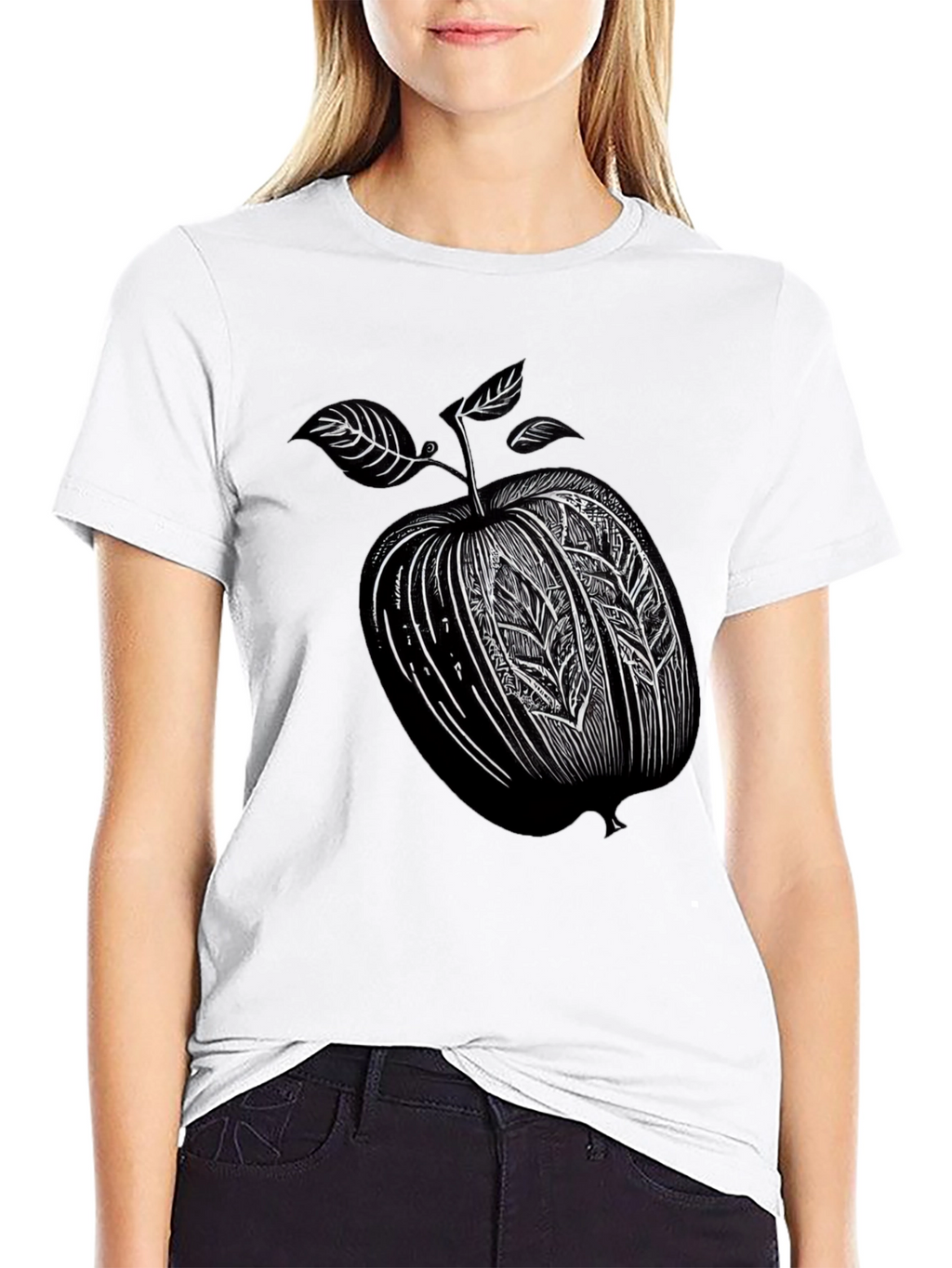 Stylized Apple Graphic T-Shirt