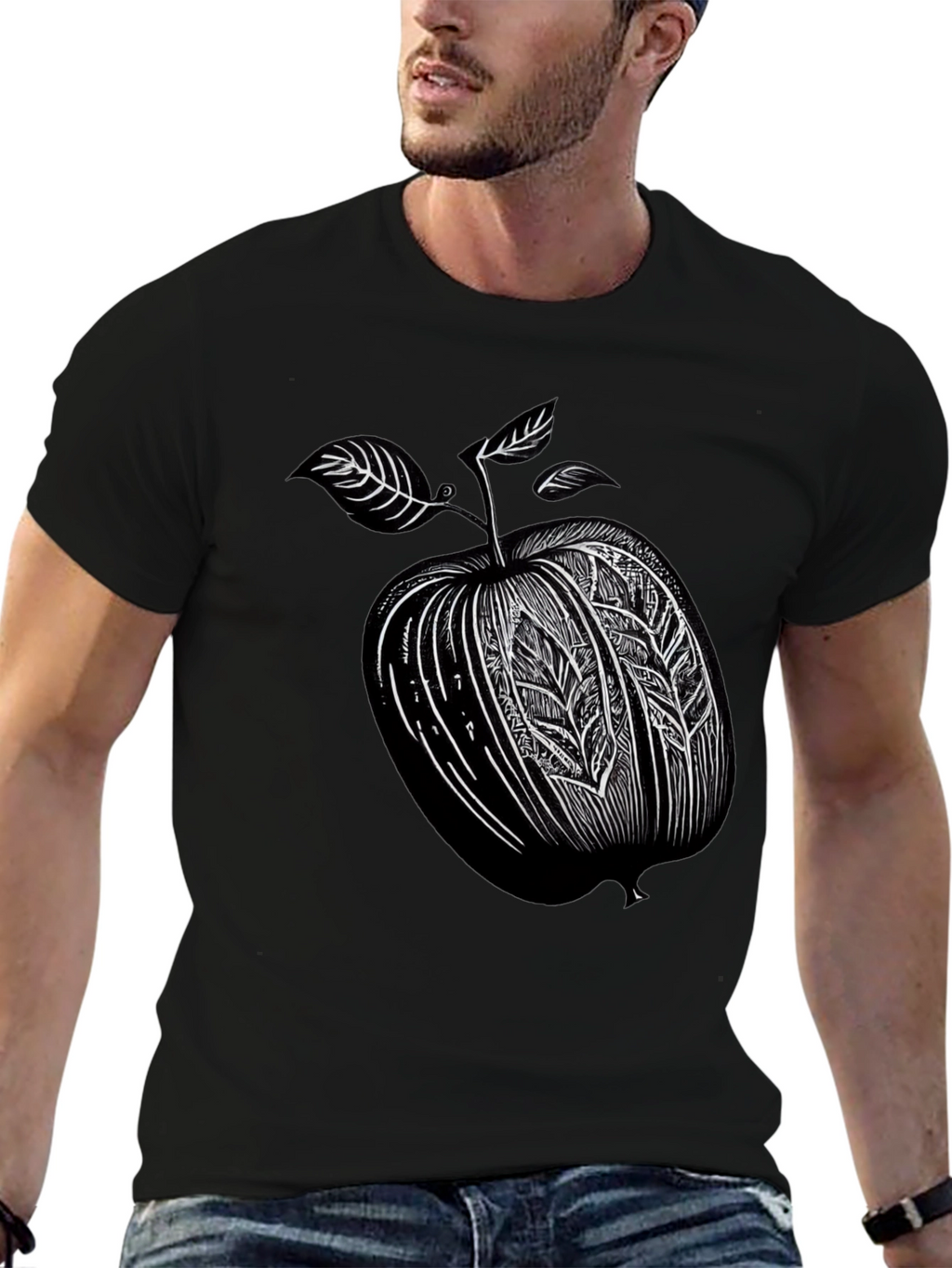 Stylized Apple Graphic T-Shirt
