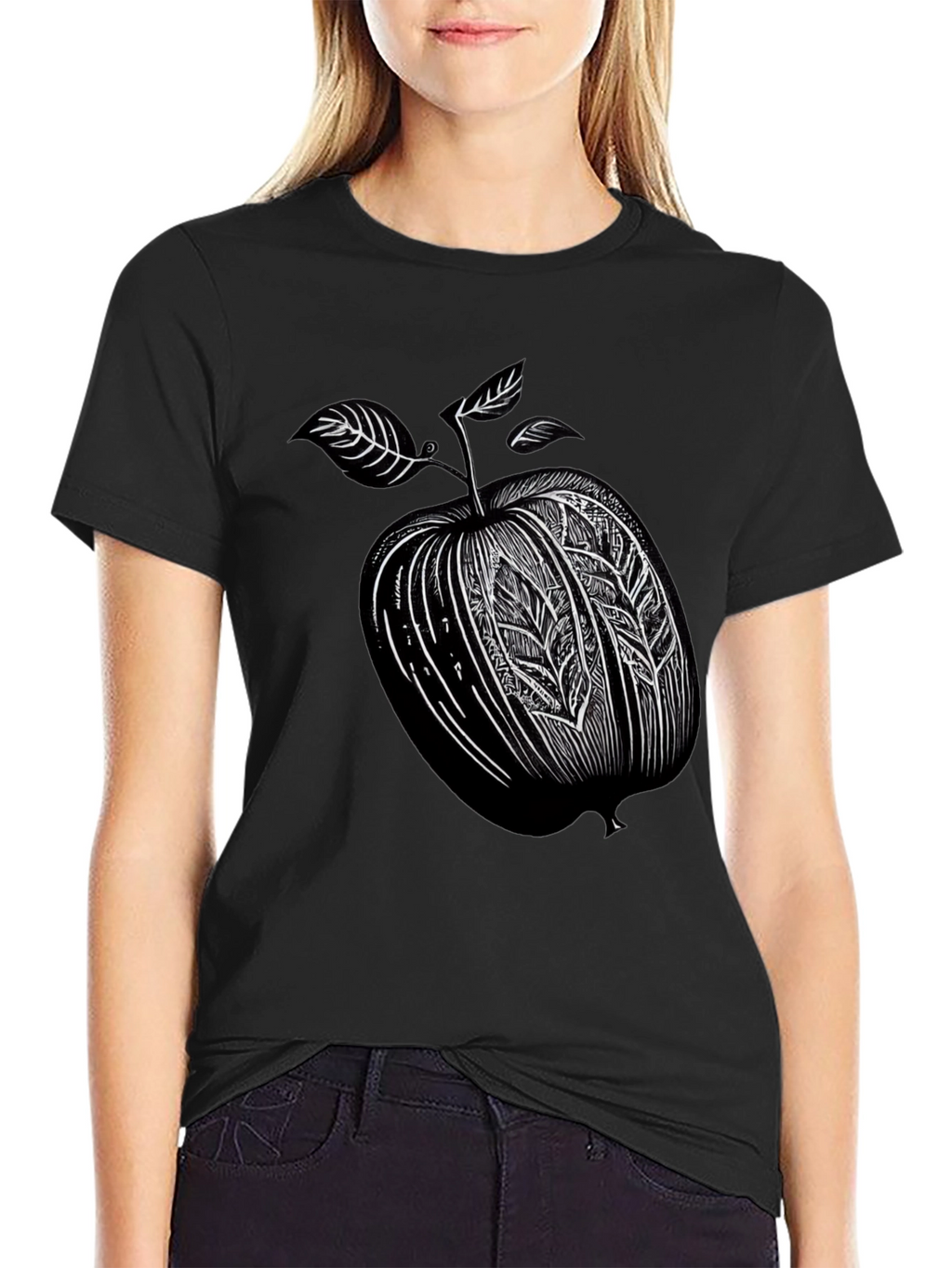 Stylized Apple Graphic T-Shirt