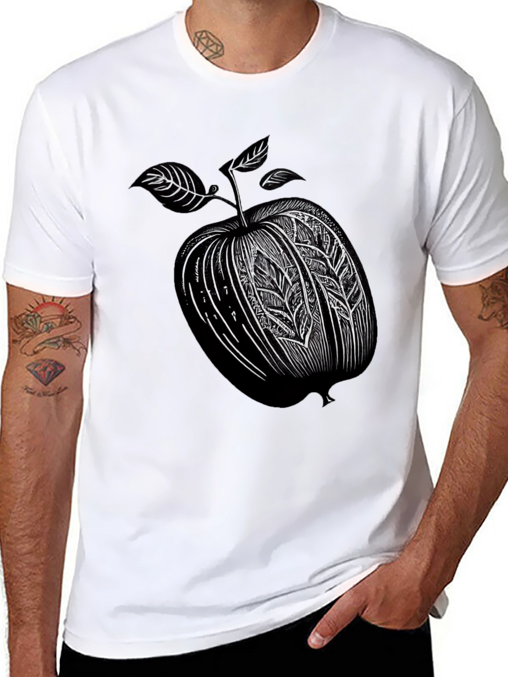 Stylized Apple Graphic T-Shirt