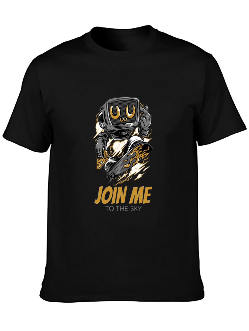 Skateboarding TV Head Graphic T-Shirt