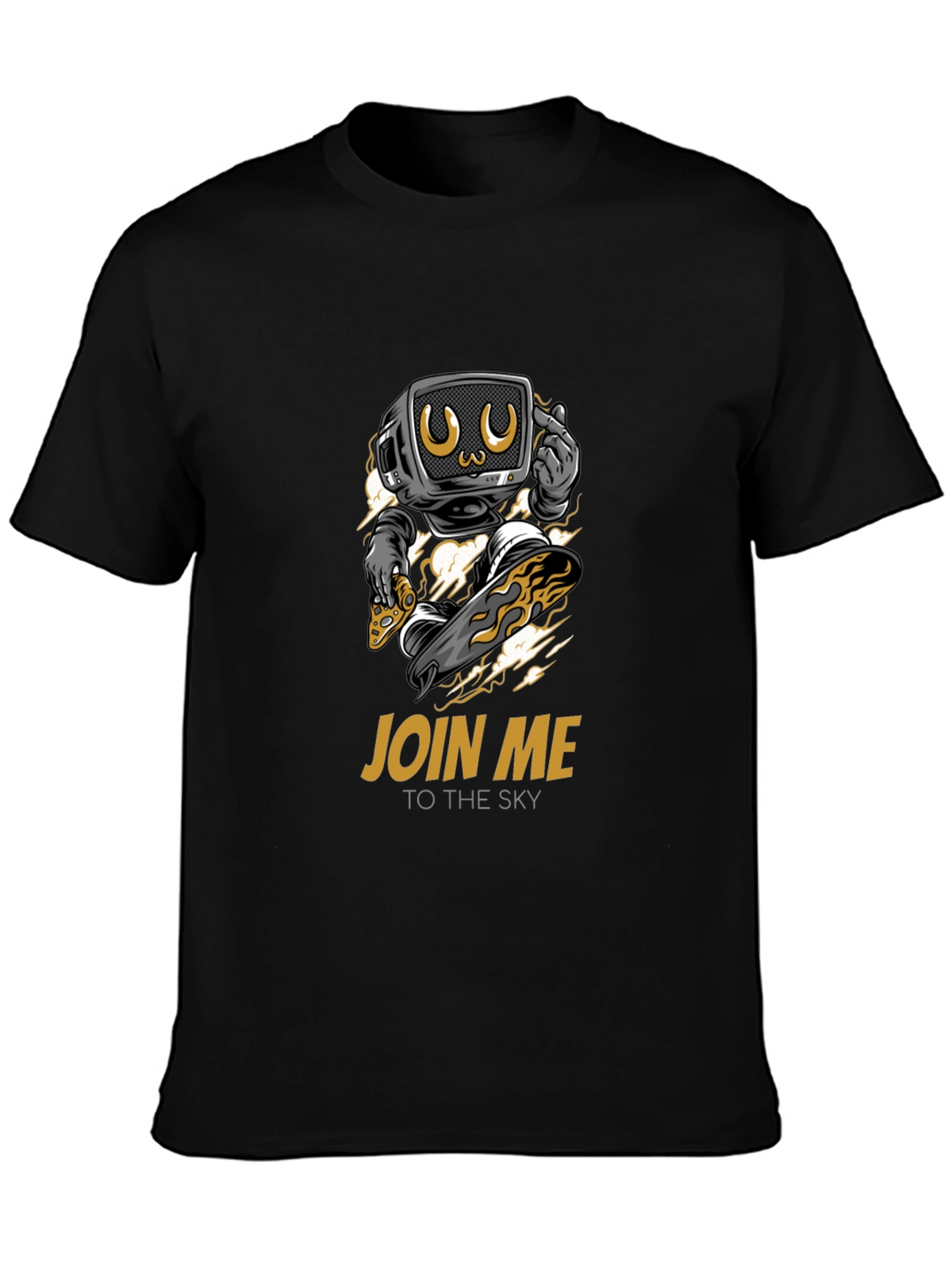 Skateboarding TV Head Graphic T-Shirt
