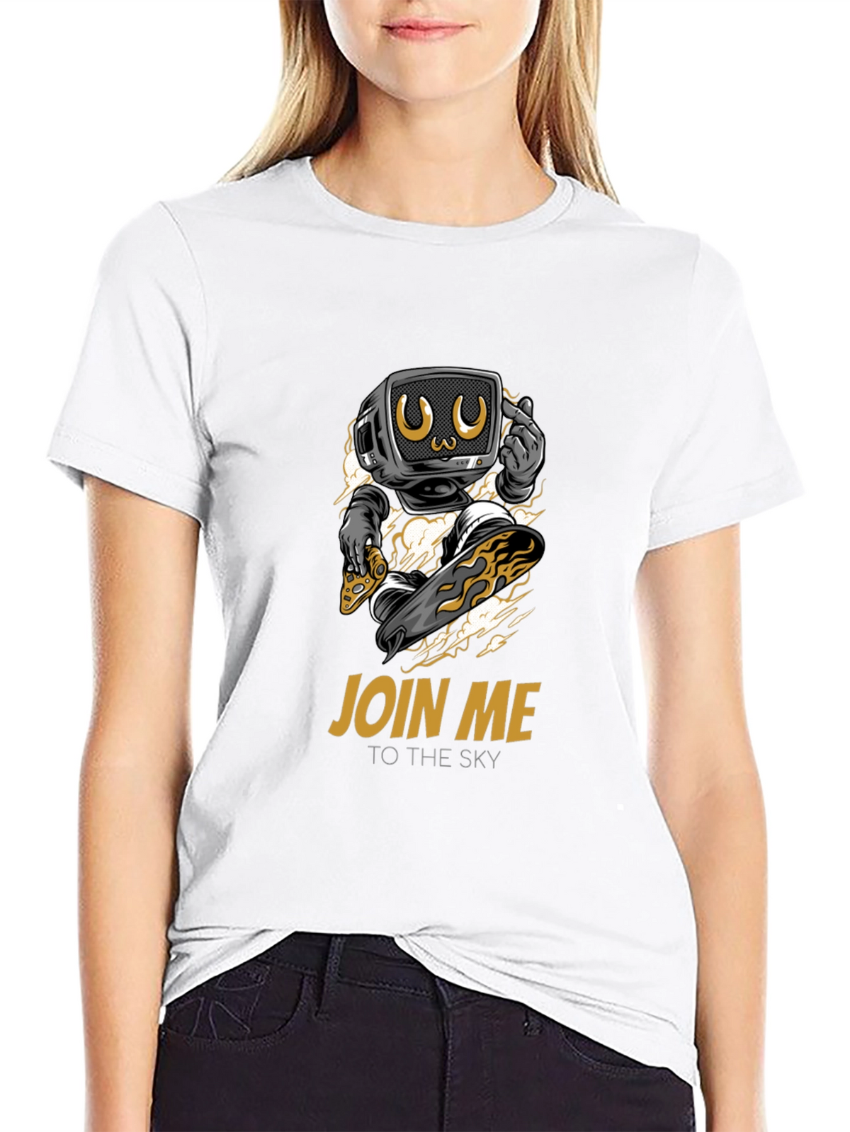 Skateboarding TV Head Graphic T-Shirt