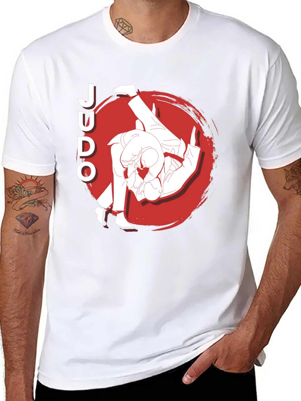 Judo Throw Black Graphic T-Shirt