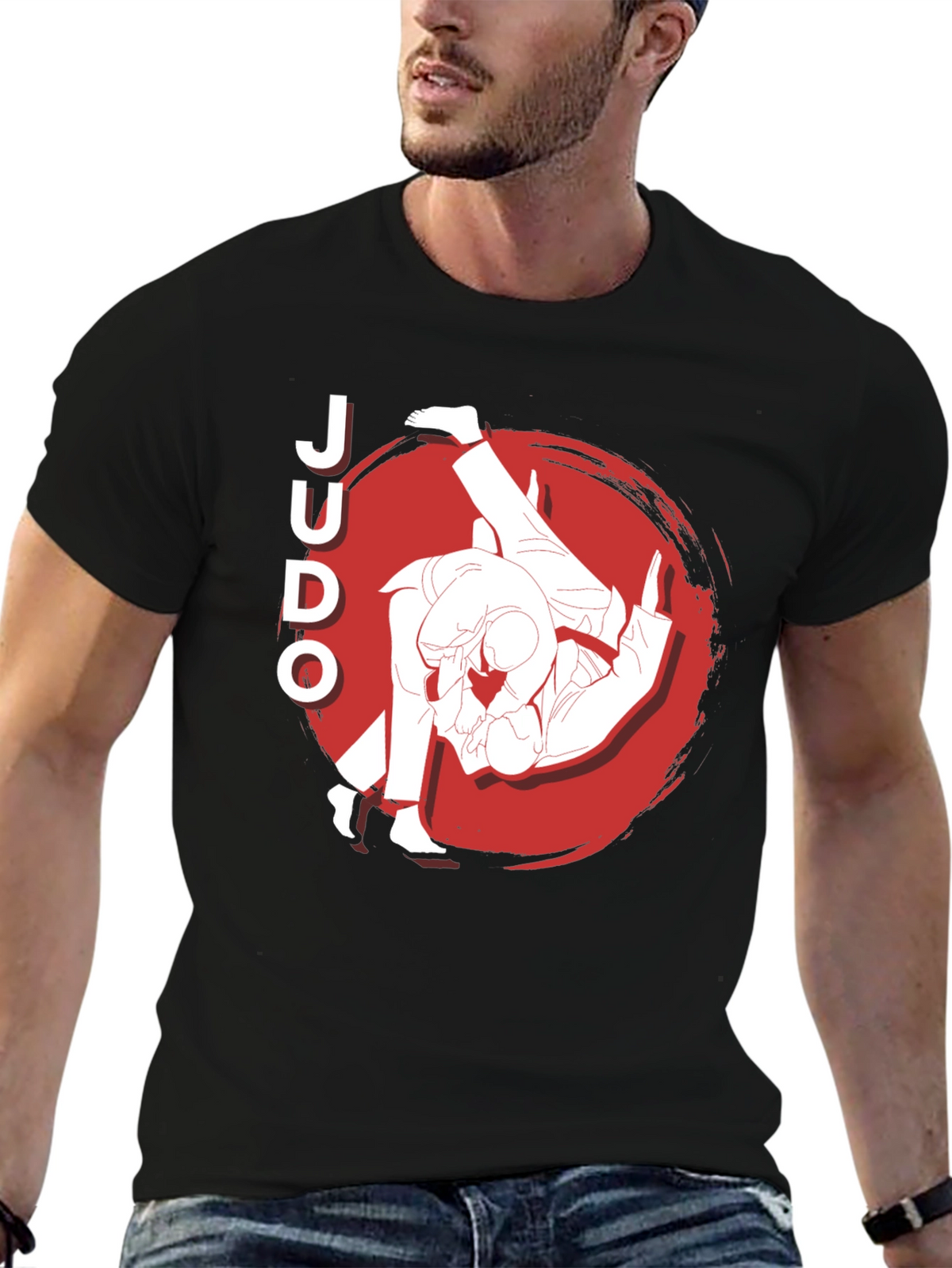 Judo Throw Black Graphic T-Shirt