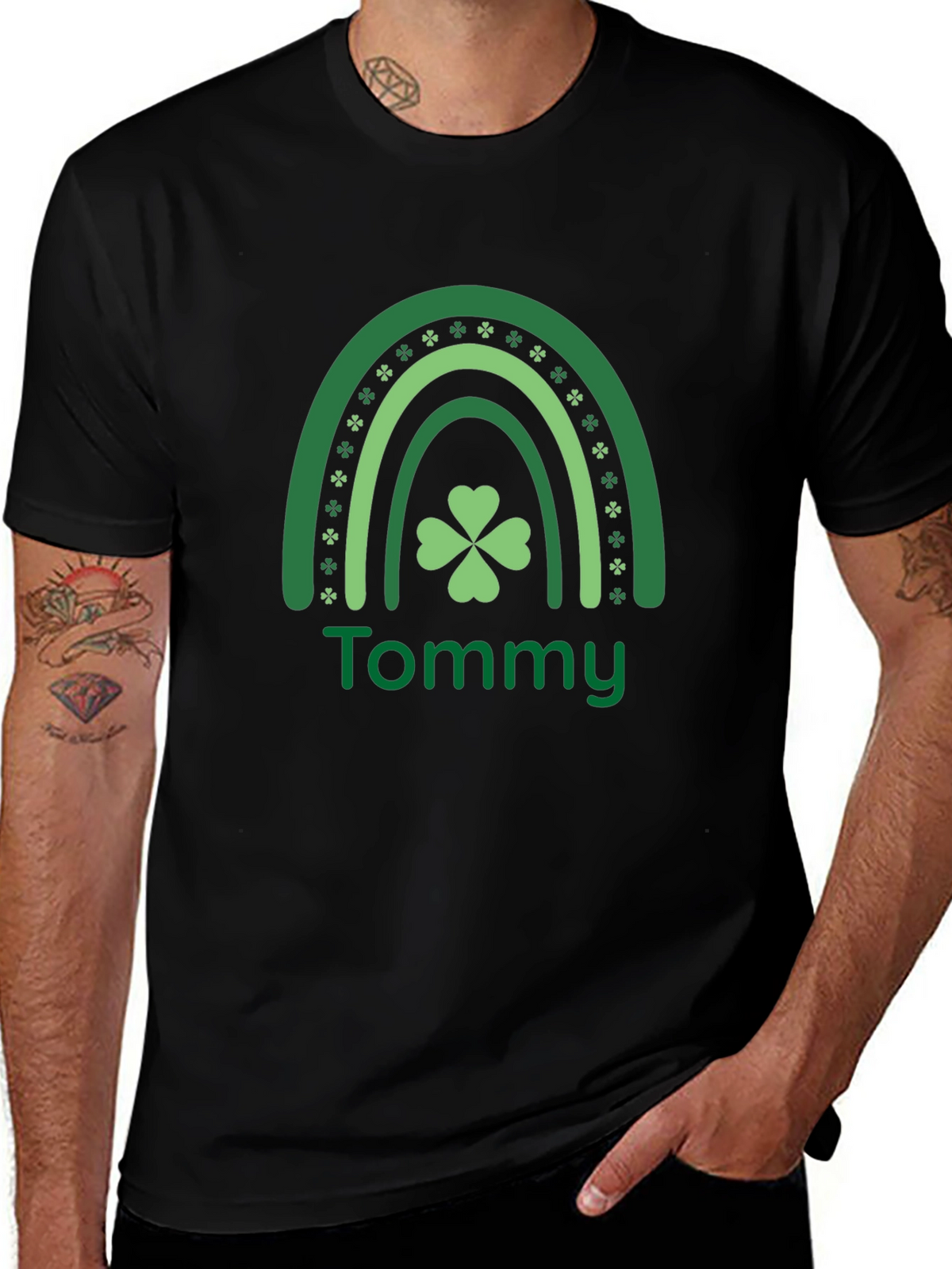 Tommy St. Patricks Day Shamrock Rainbow T-Shirt