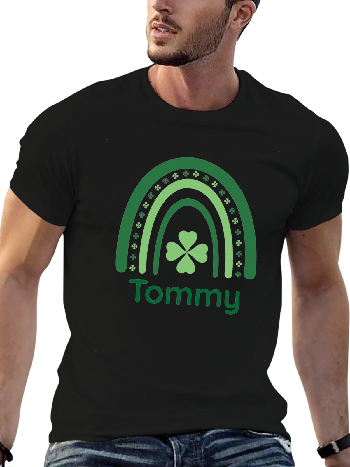 Tommy St. Patricks Day Shamrock Rainbow T-Shirt