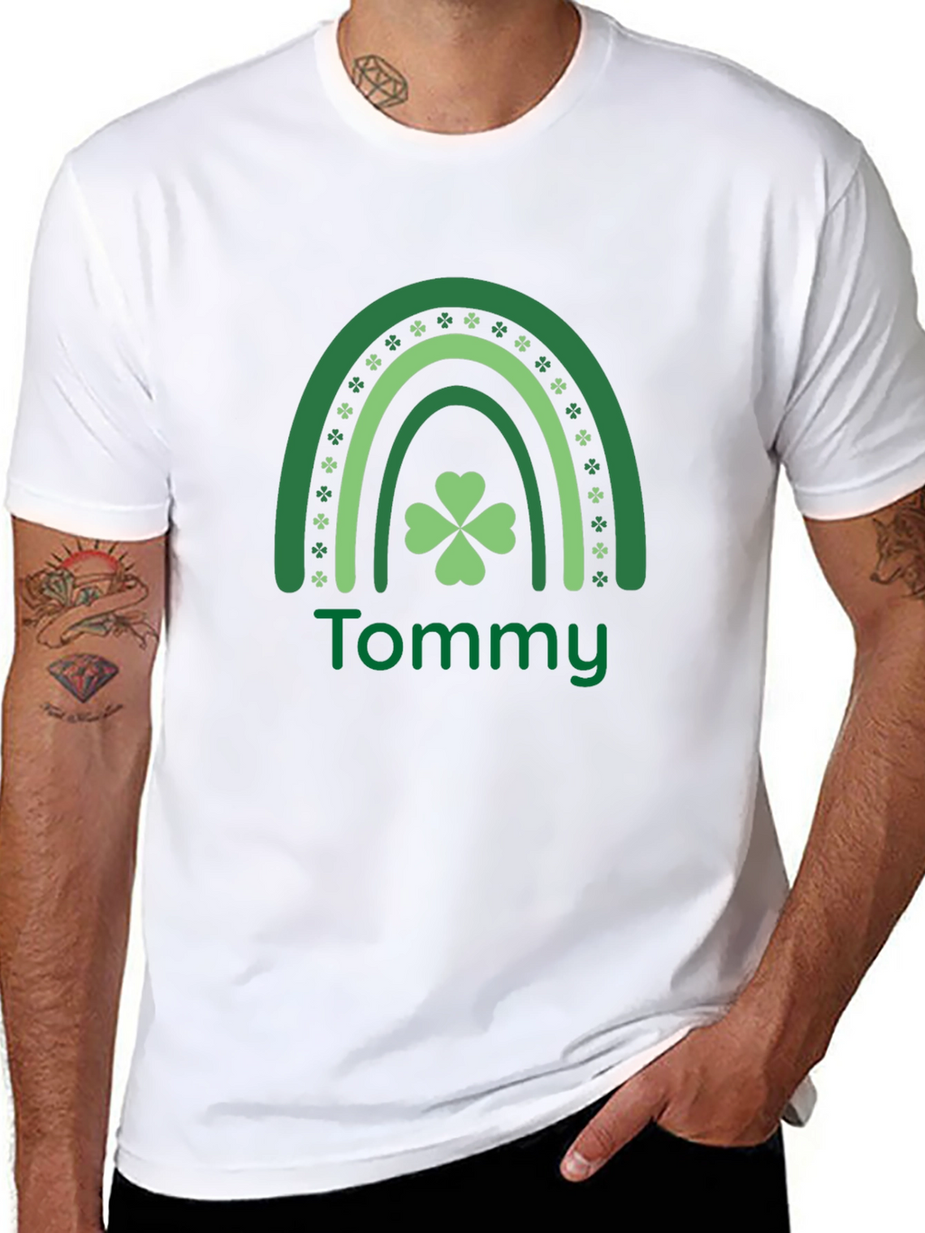 Tommy St. Patricks Day Shamrock Rainbow T-Shirt