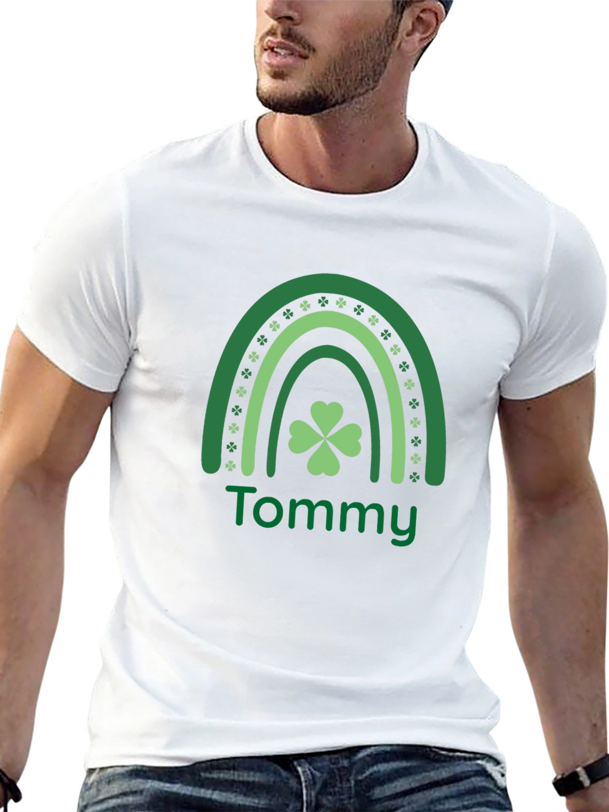 Tommy St. Patricks Day Shamrock Rainbow T-Shirt
