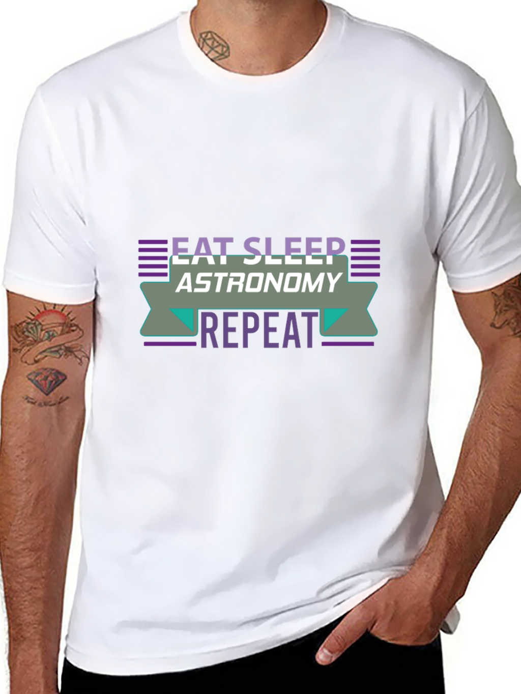 Eat Sleep Astronomy Repeat Black T-Shirt