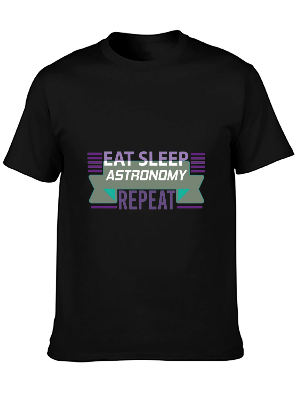Eat Sleep Astronomy Repeat Black T-Shirt
