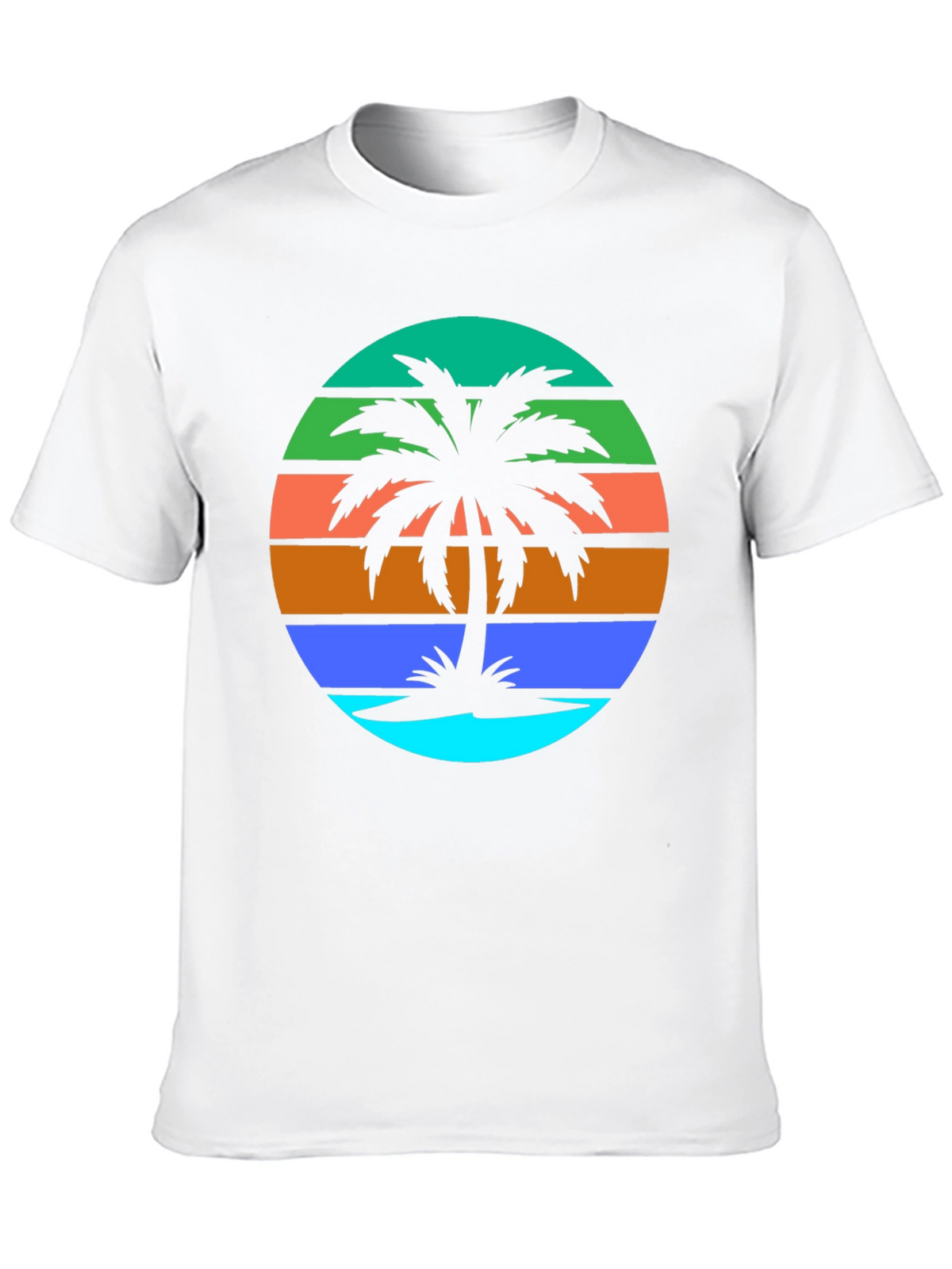 Retro Palm Tree Graphic Tee - Summer Vibes
