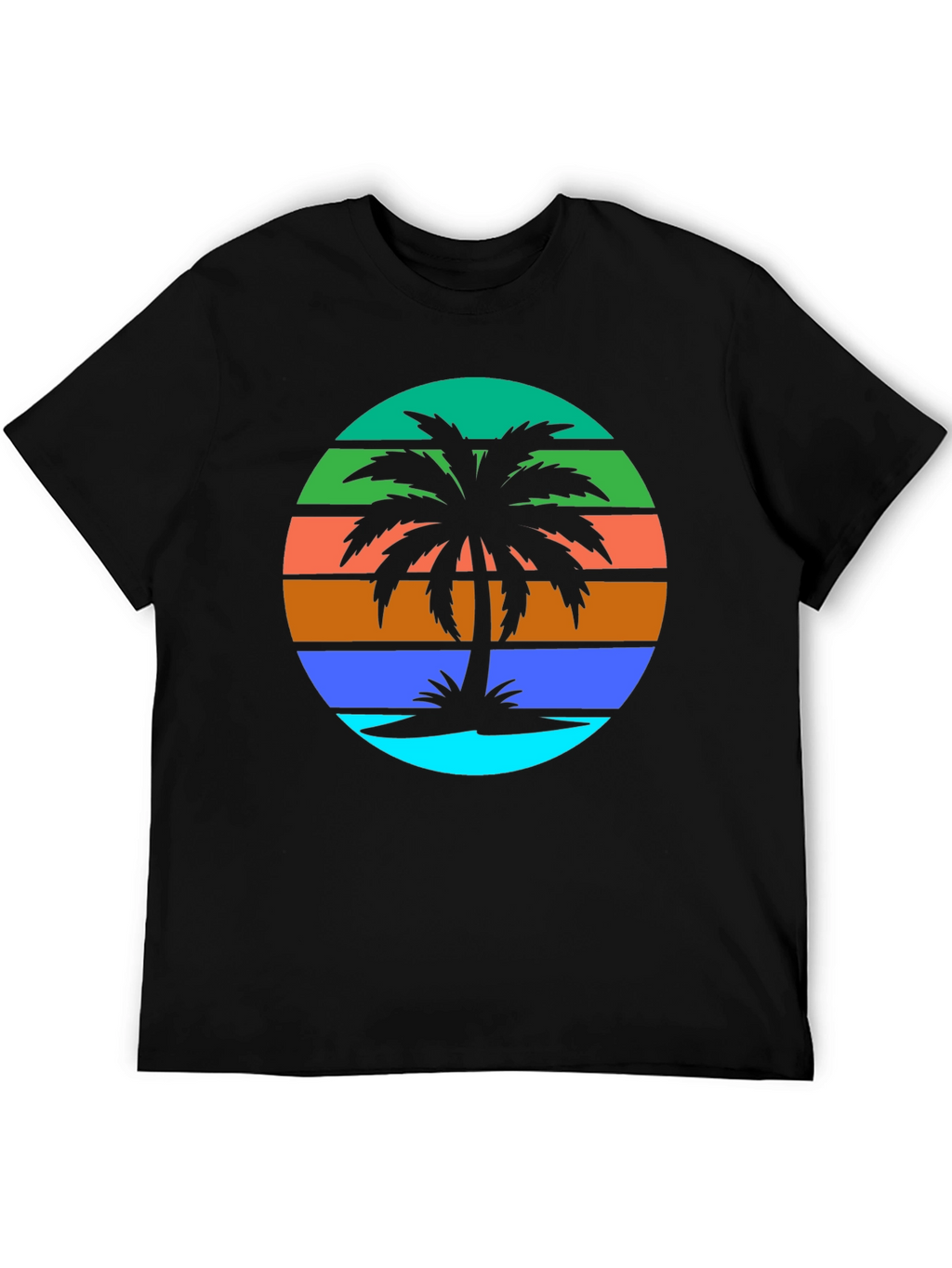 Retro Palm Tree Graphic Tee - Summer Vibes
