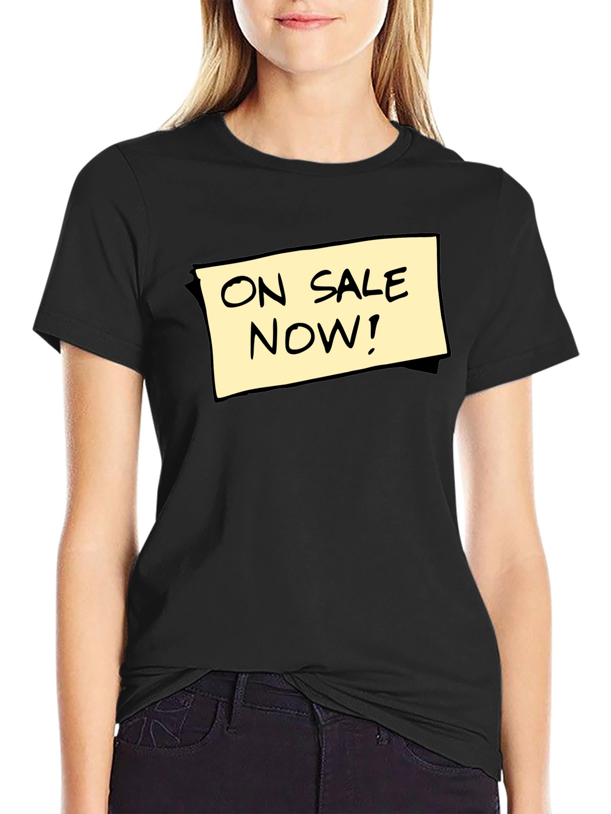 On Sale Now! Graphic Tee - Black Cotton T-Shirt