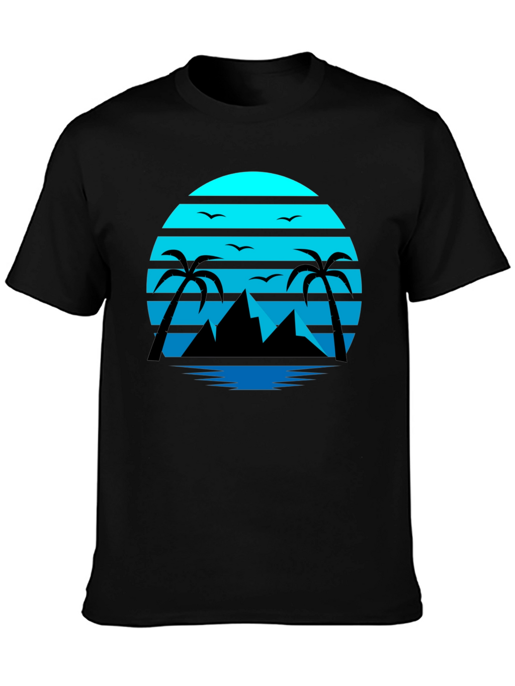 Retro Sunset Beach T-Shirt Palm Tree Graphic Tee
