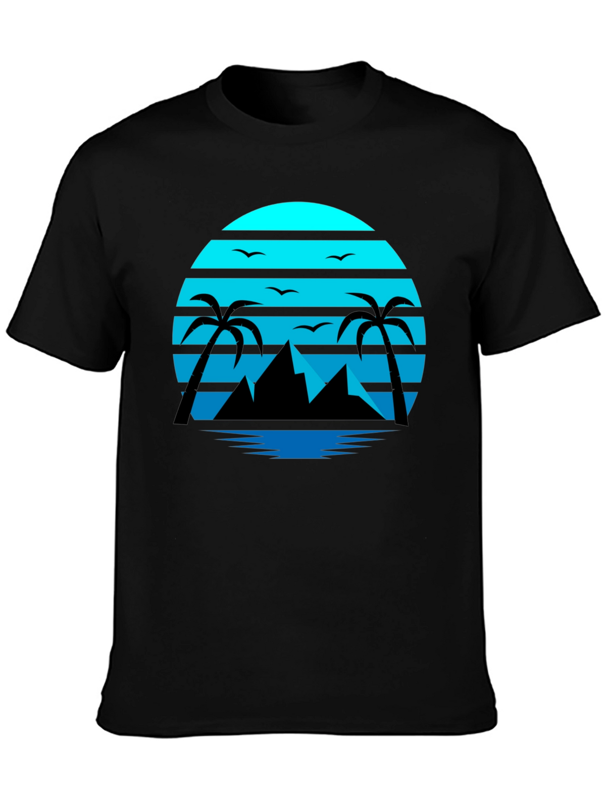 Retro Sunset Beach T-Shirt Palm Tree Graphic Tee