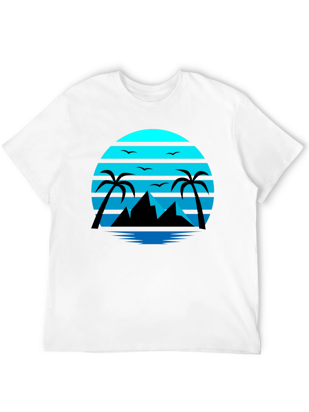 Retro Sunset Beach T-Shirt Palm Tree Graphic Tee