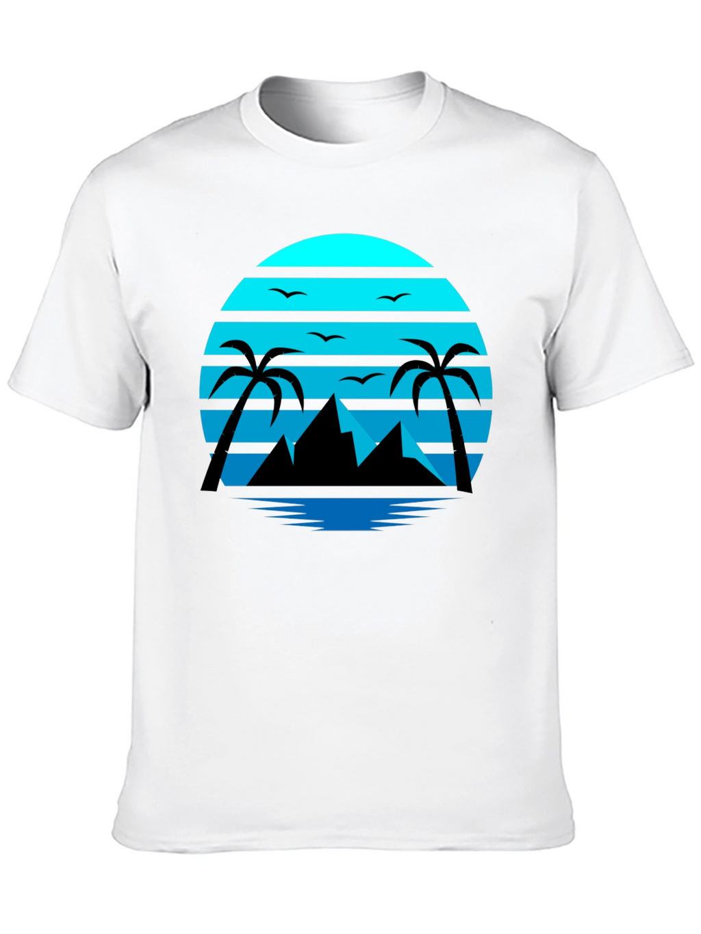 Retro Sunset Beach T-Shirt Palm Tree Graphic Tee