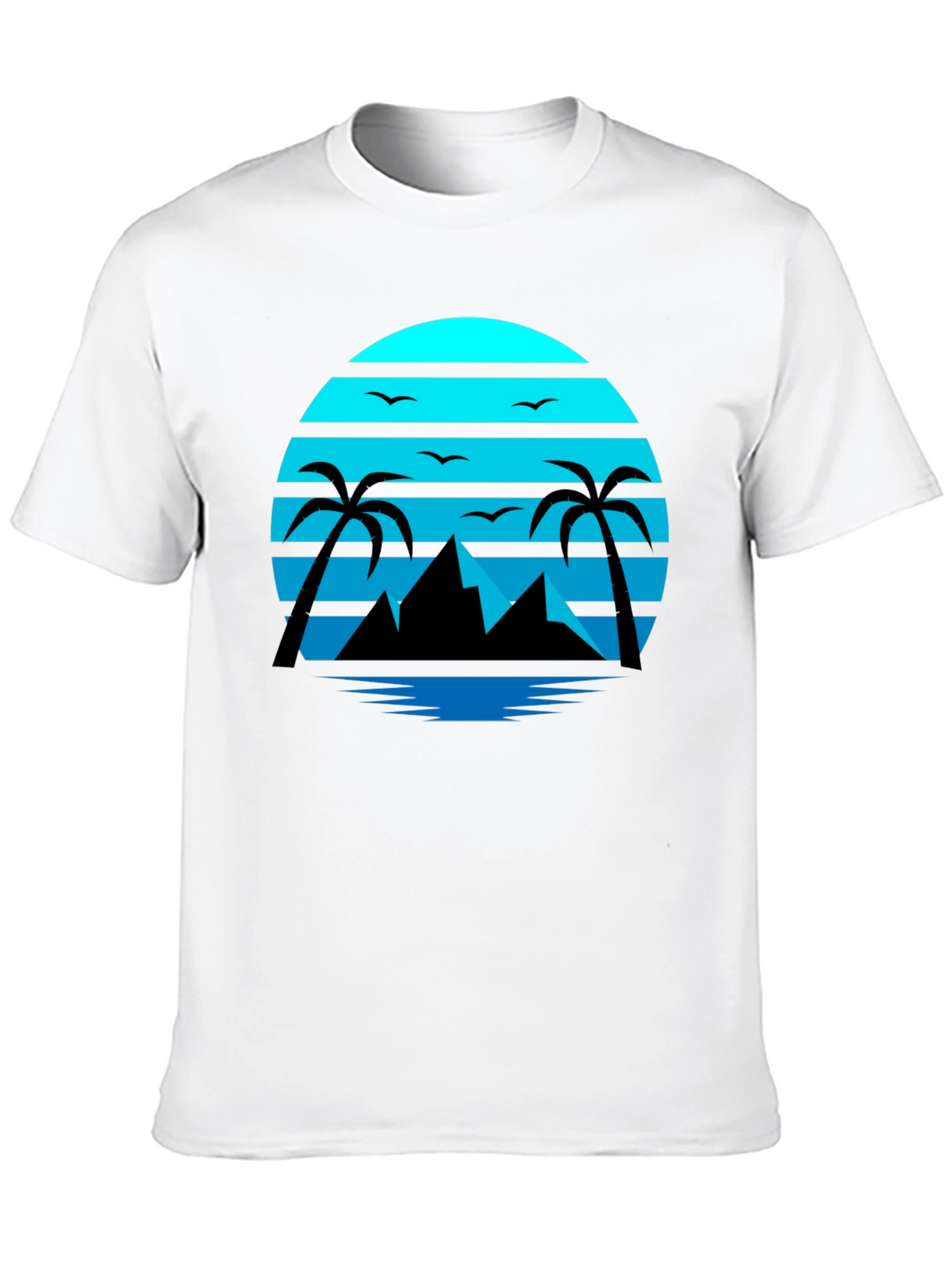 Retro Sunset Beach T-Shirt Palm Tree Graphic Tee