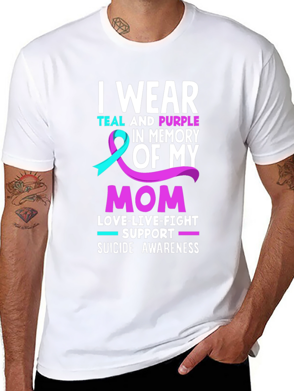 I Wear Teal and Purple Suicide Awareness T-Shirt