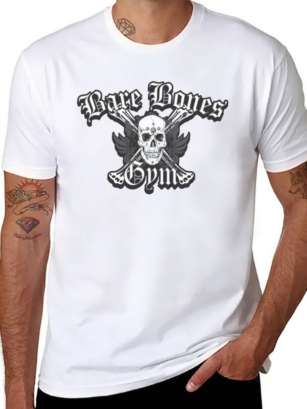 Bare Bones Gym Skull Graphic T-Shirt