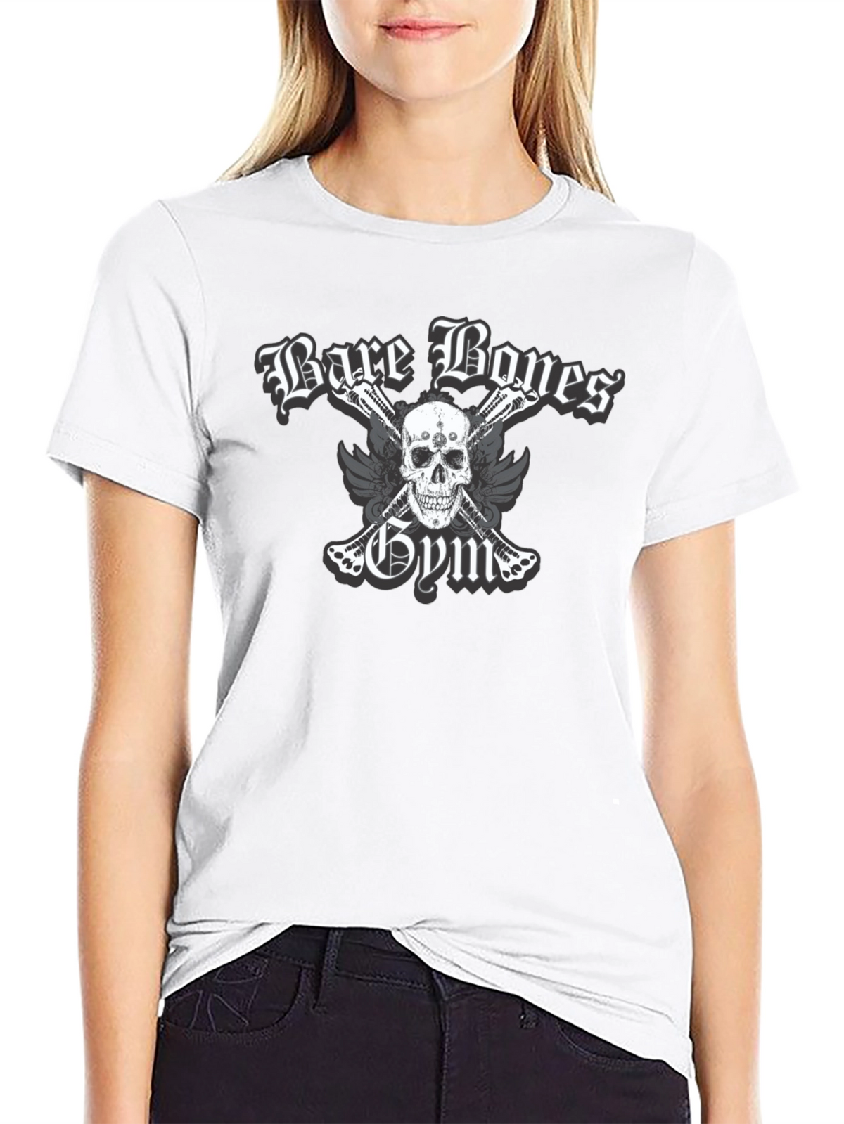 Bare Bones Gym Skull Graphic T-Shirt