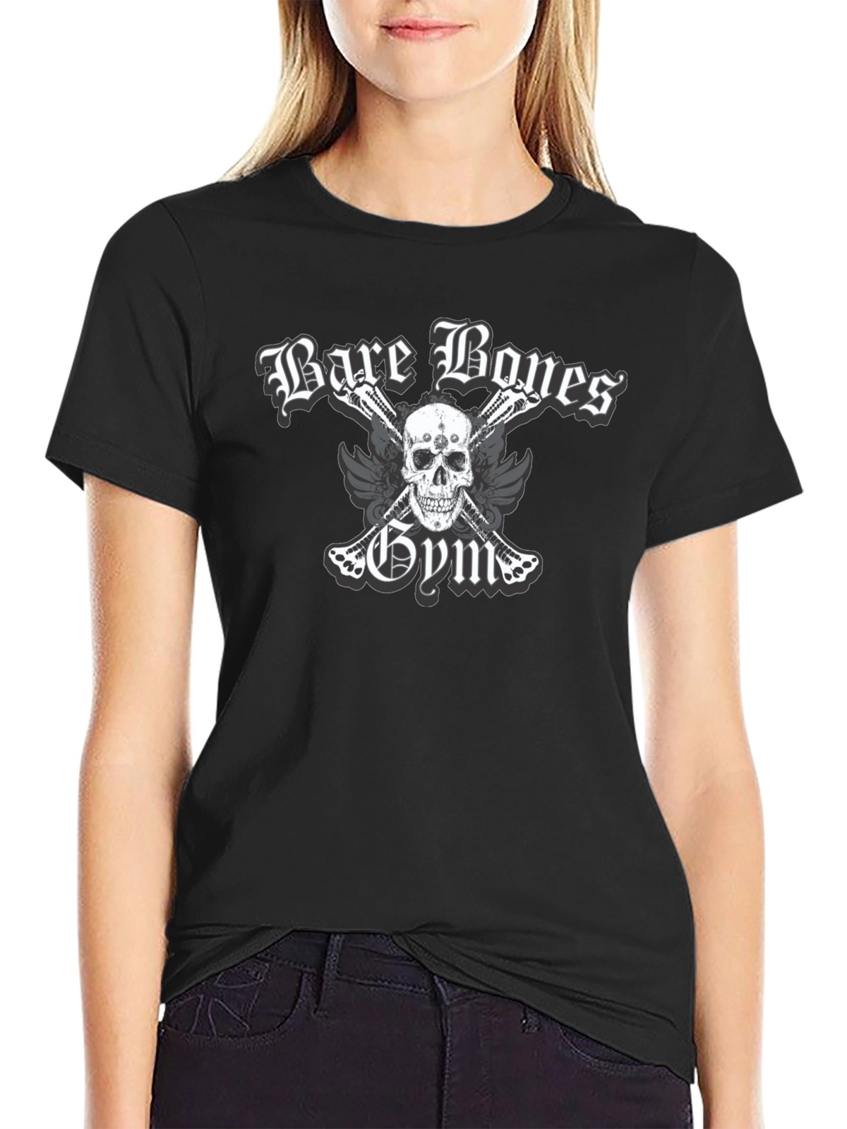 Bare Bones Gym Skull Graphic T-Shirt