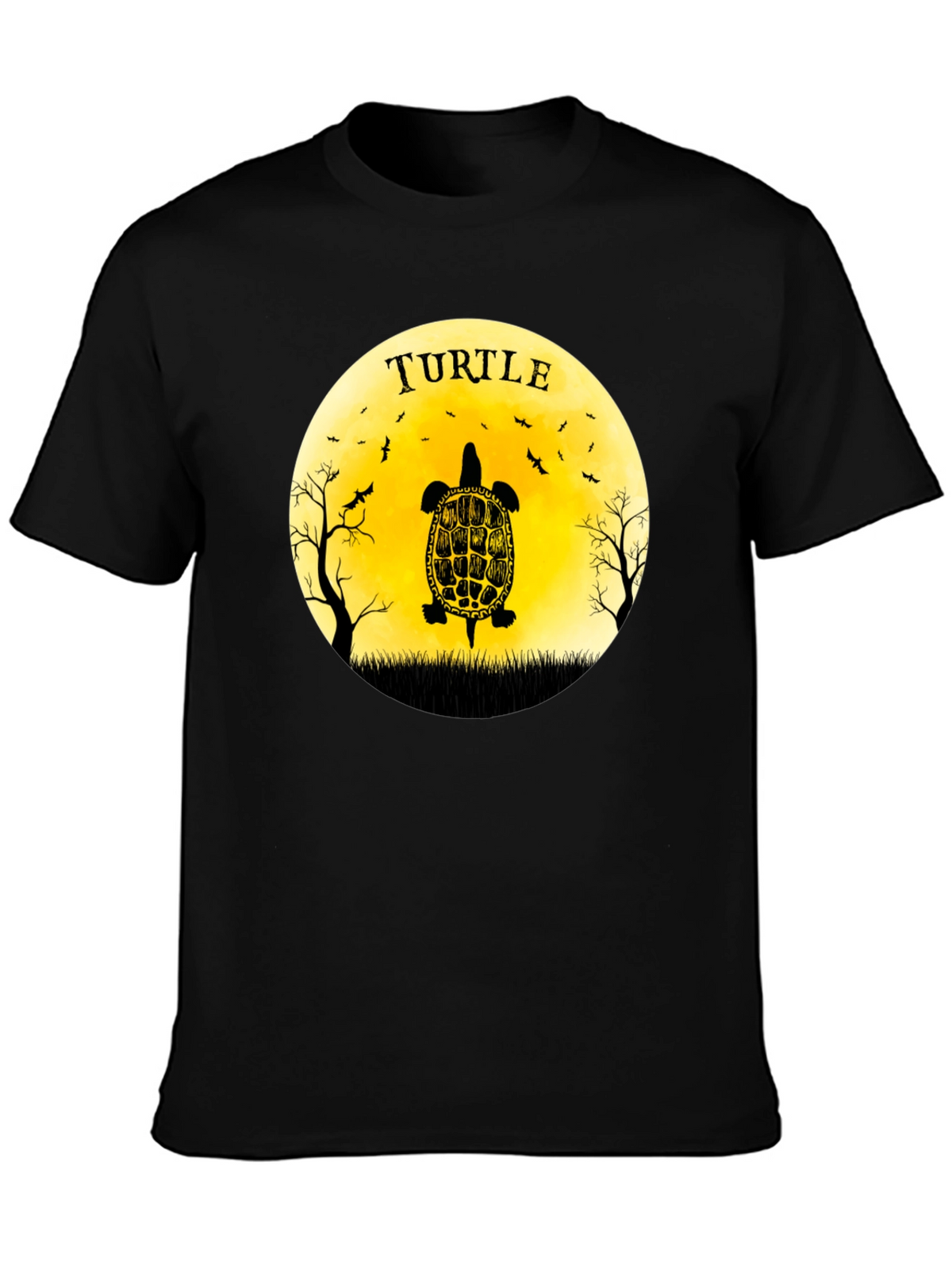 Turtle Graphic Tee - Black Cotton T-Shirt