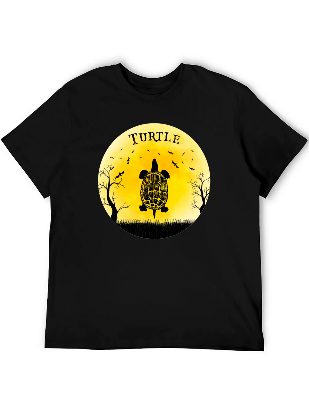 Turtle Graphic Tee - Black Cotton T-Shirt