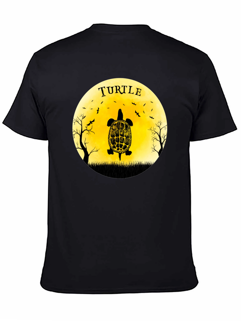 Turtle Graphic Tee - Black Cotton T-Shirt