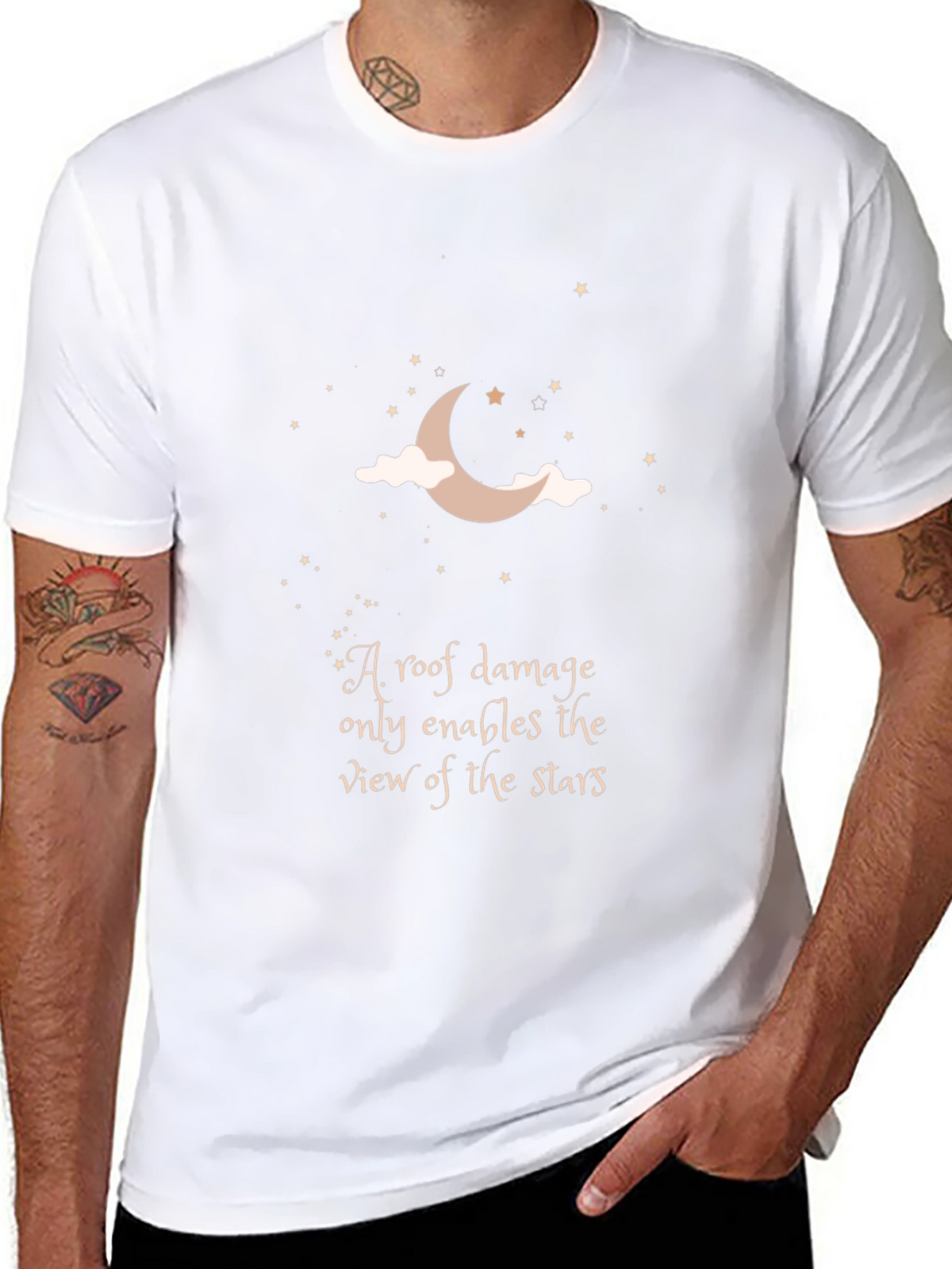 Moon & Stars T-Shirt: Inspiring Quote Graphic Tee