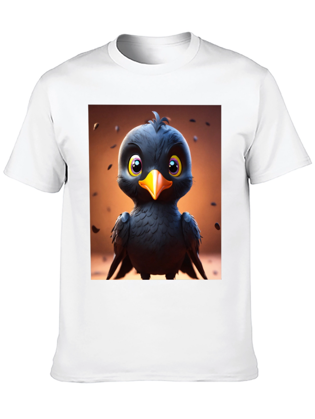 Cute Cartoon Black Bird Graphic Tee