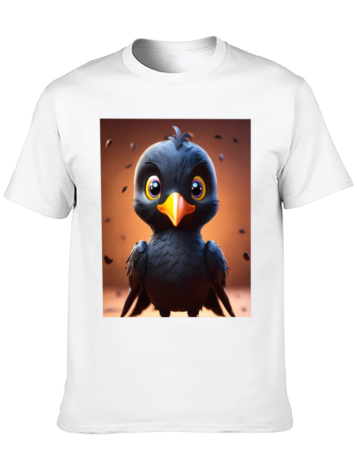Cute Cartoon Black Bird Graphic Tee