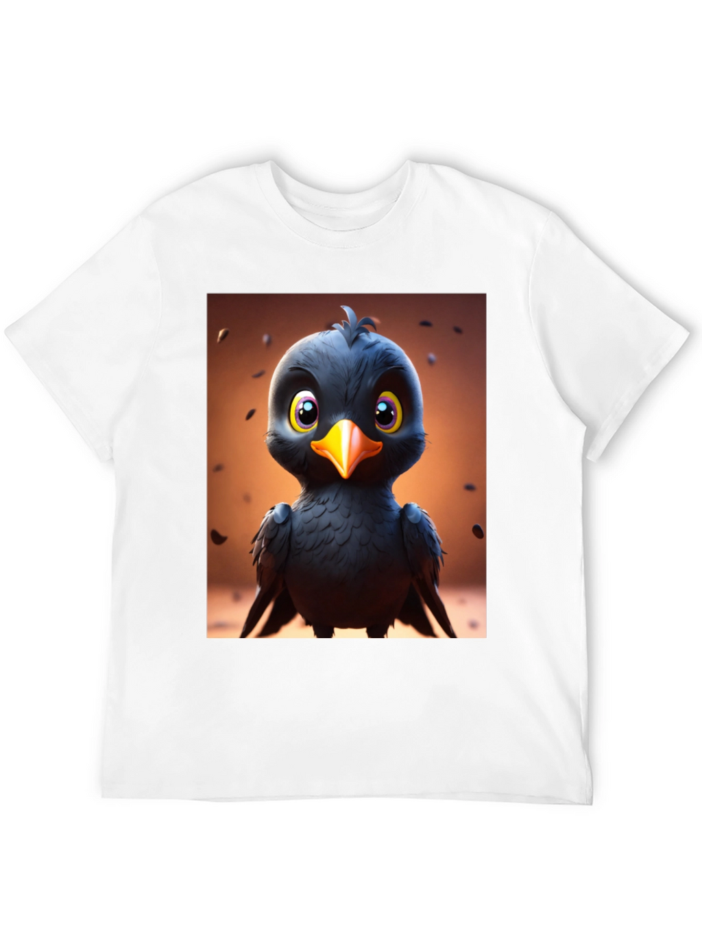 Cute Cartoon Black Bird Graphic Tee