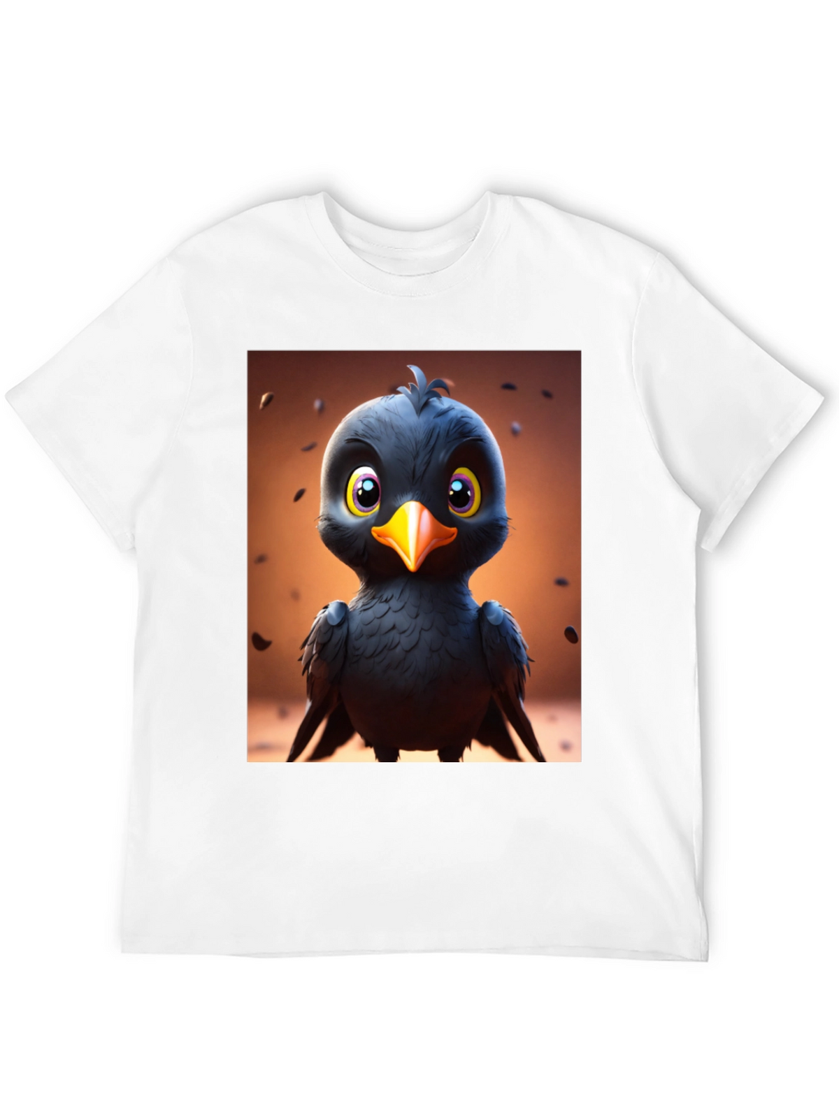 Cute Cartoon Black Bird Graphic Tee
