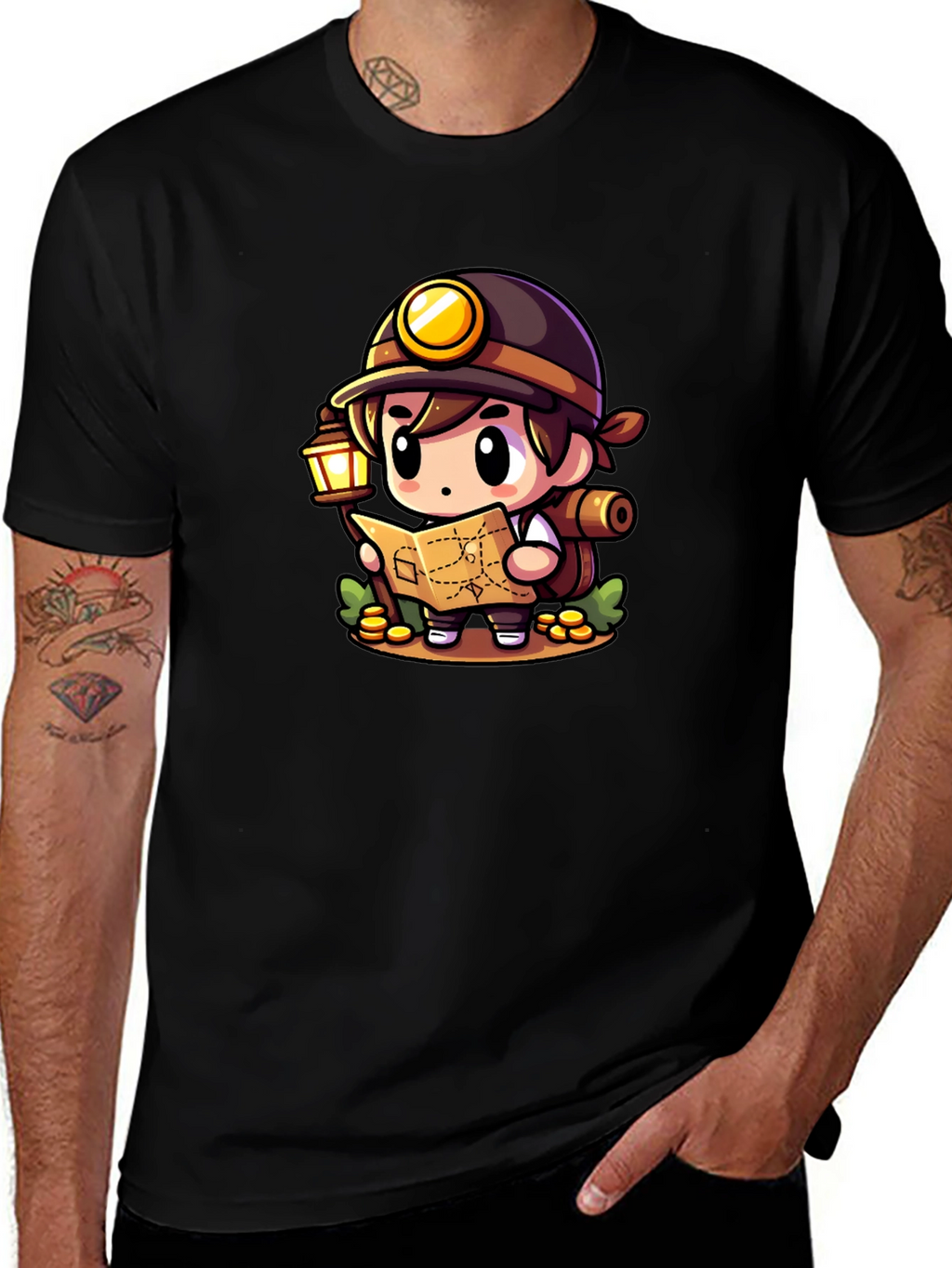 Miner Adventurer Graphic Tee - Black