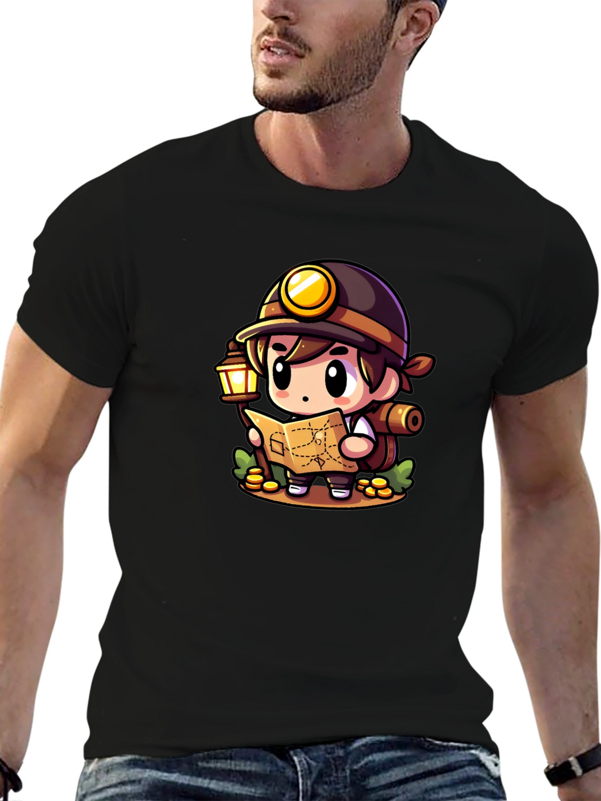 Miner Adventurer Graphic Tee - Black