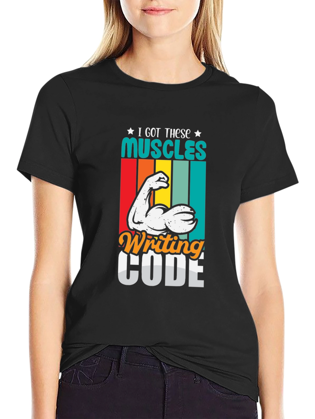 Code Muscles Black Graphic Tee