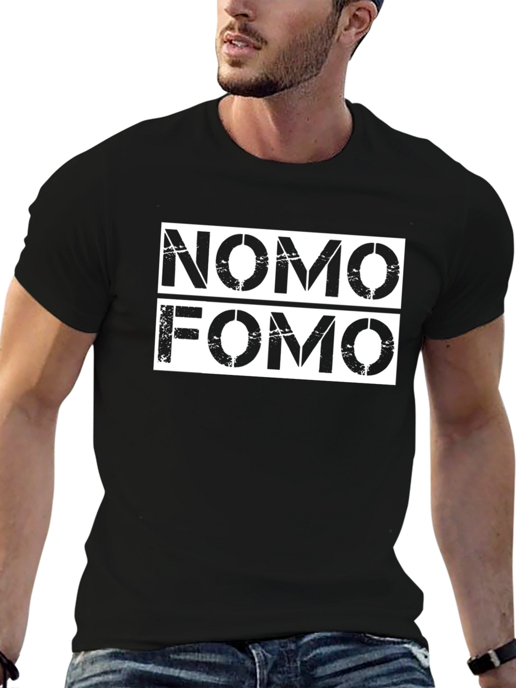 NoMo FOMO Black Graphic Tee