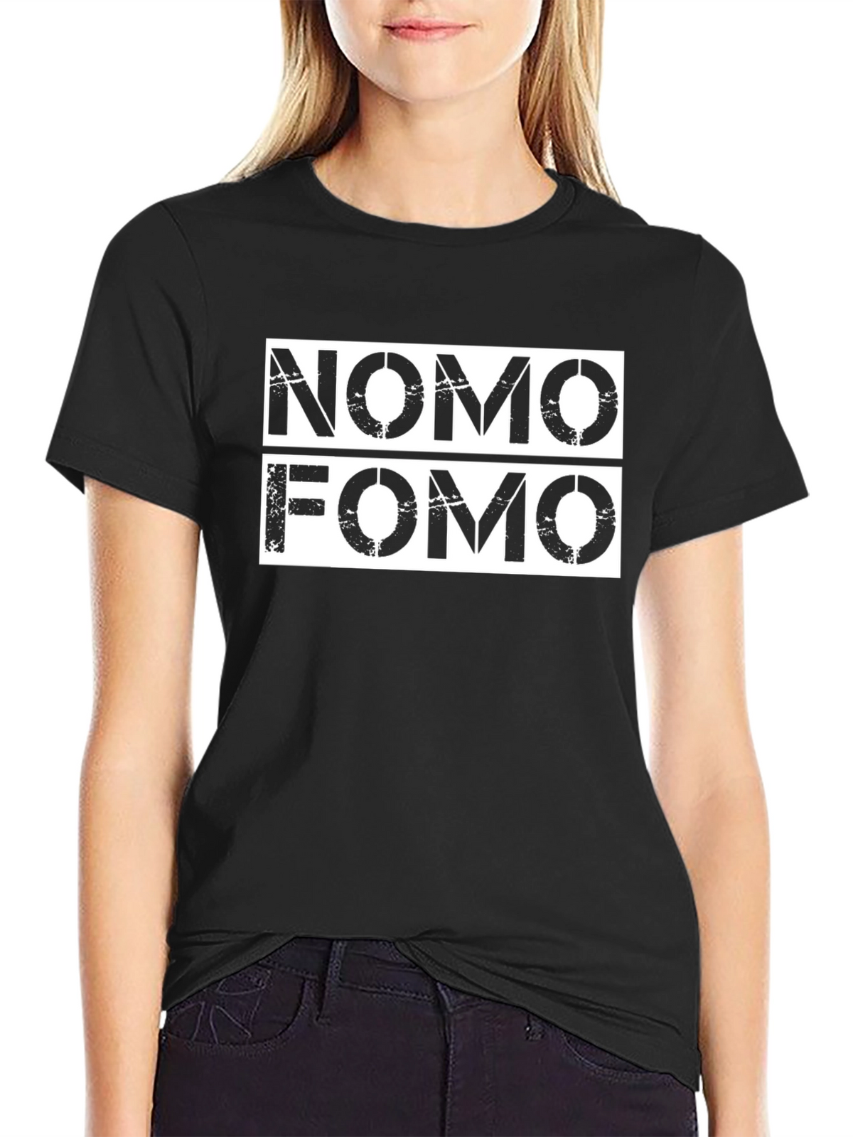 NoMo FOMO Black Graphic Tee