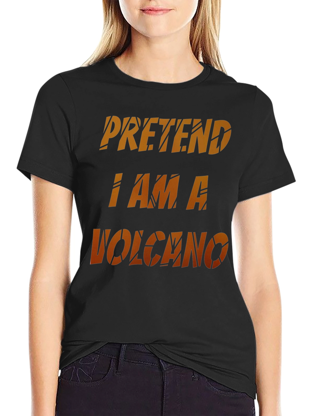 Pretend I Am A Volcano Novelty Graphic T-Shirt