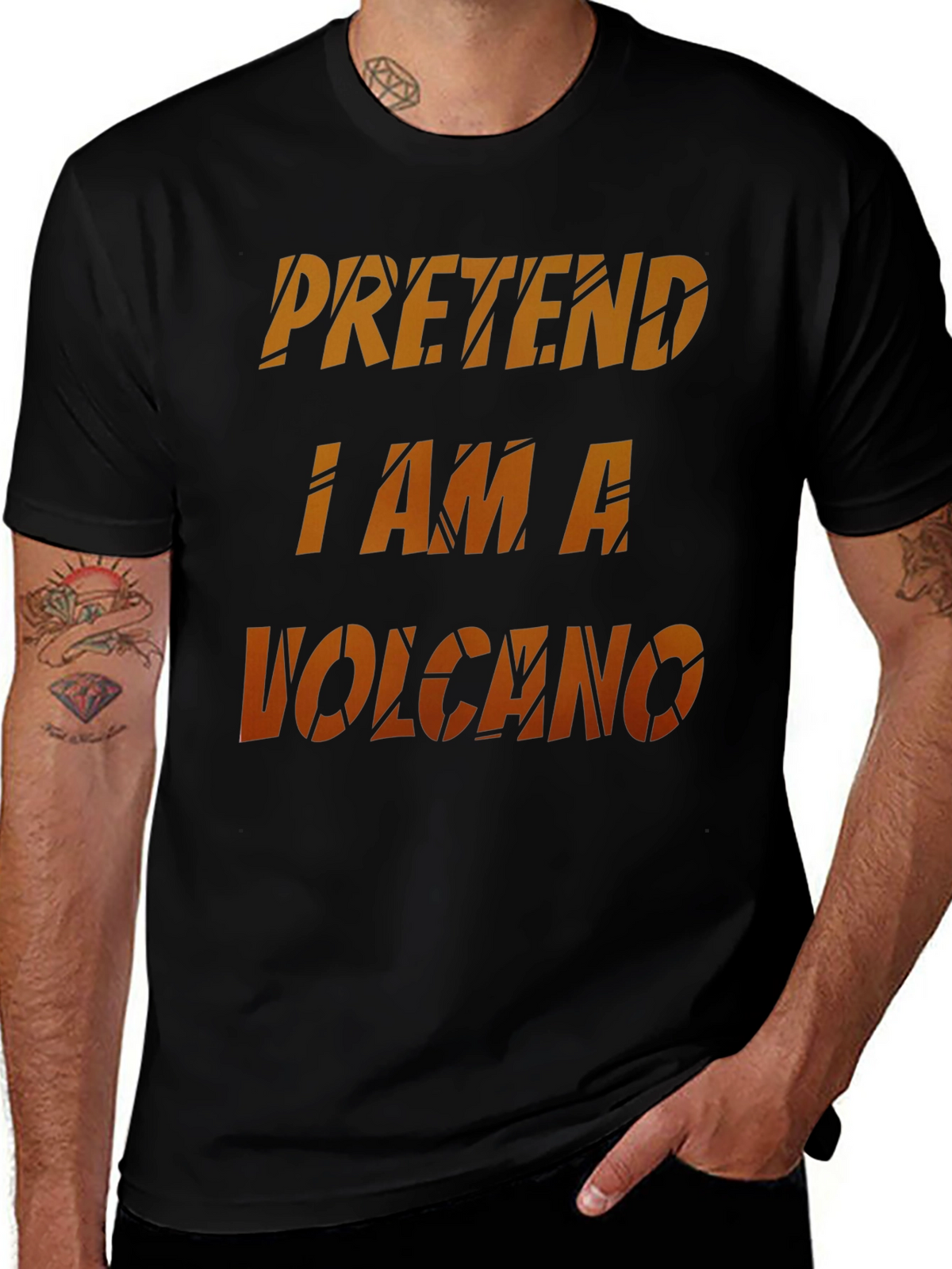 Pretend I Am A Volcano Novelty Graphic T-Shirt