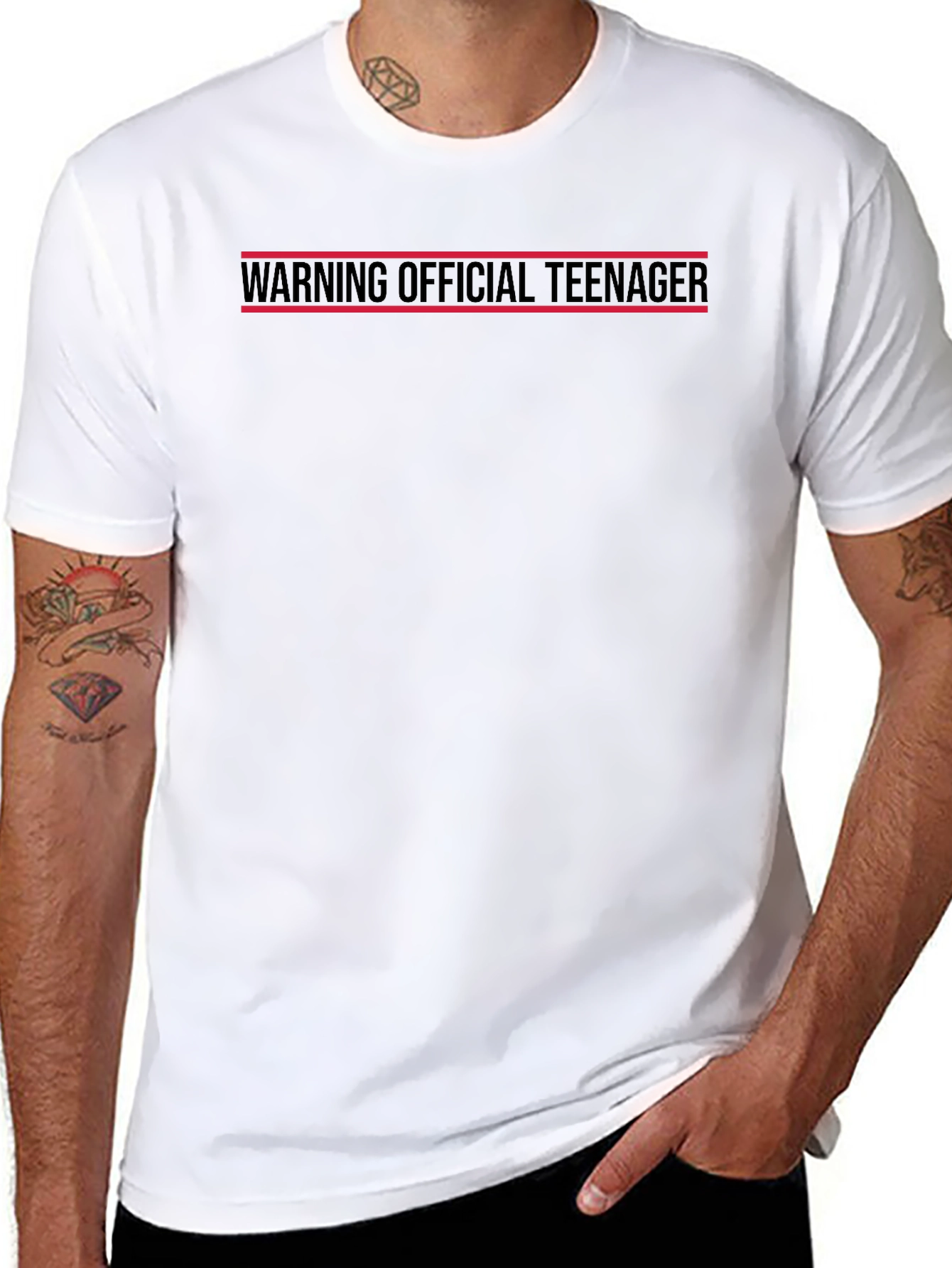 Warning Official Teenager Black T-Shirt