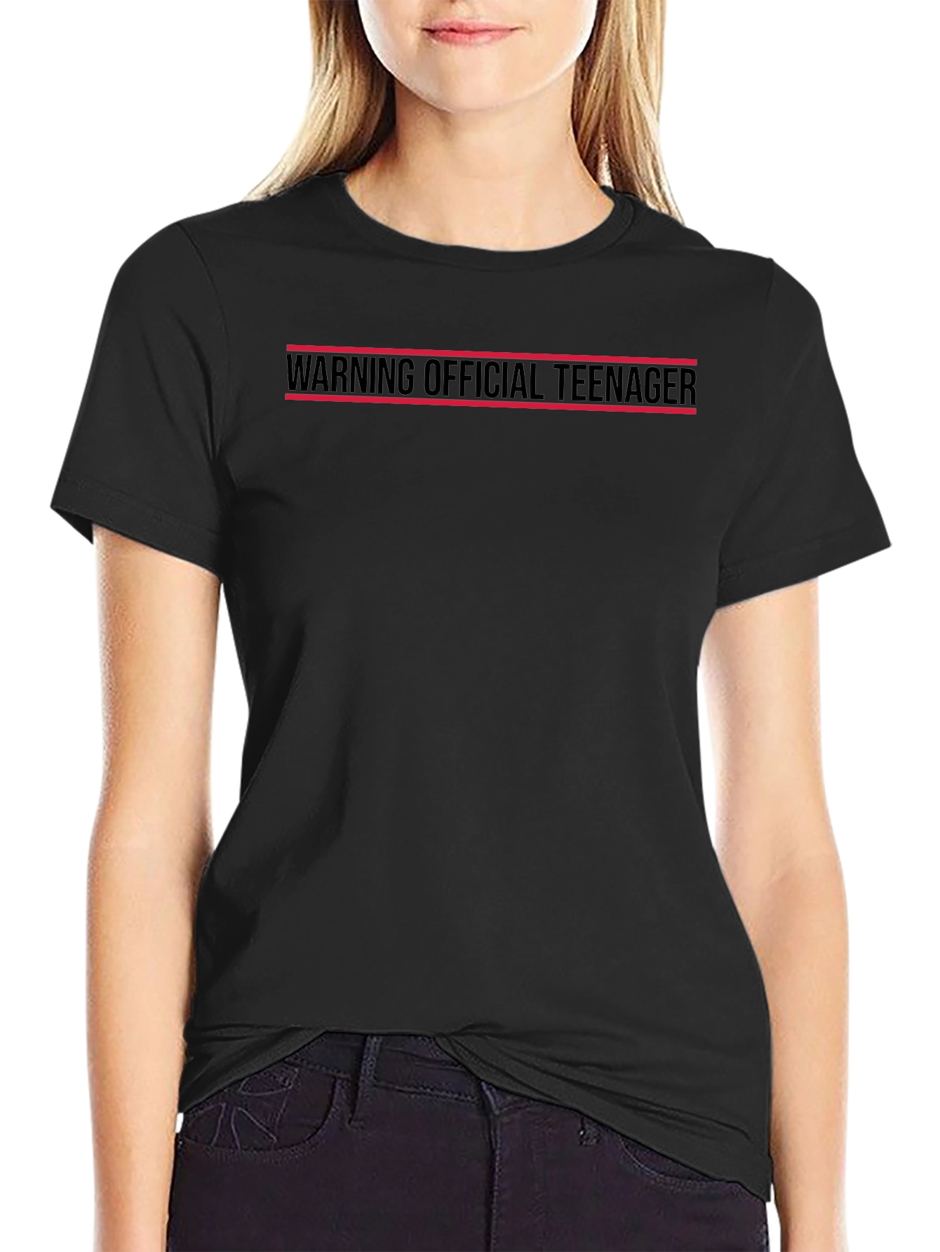 Warning Official Teenager Black T-Shirt