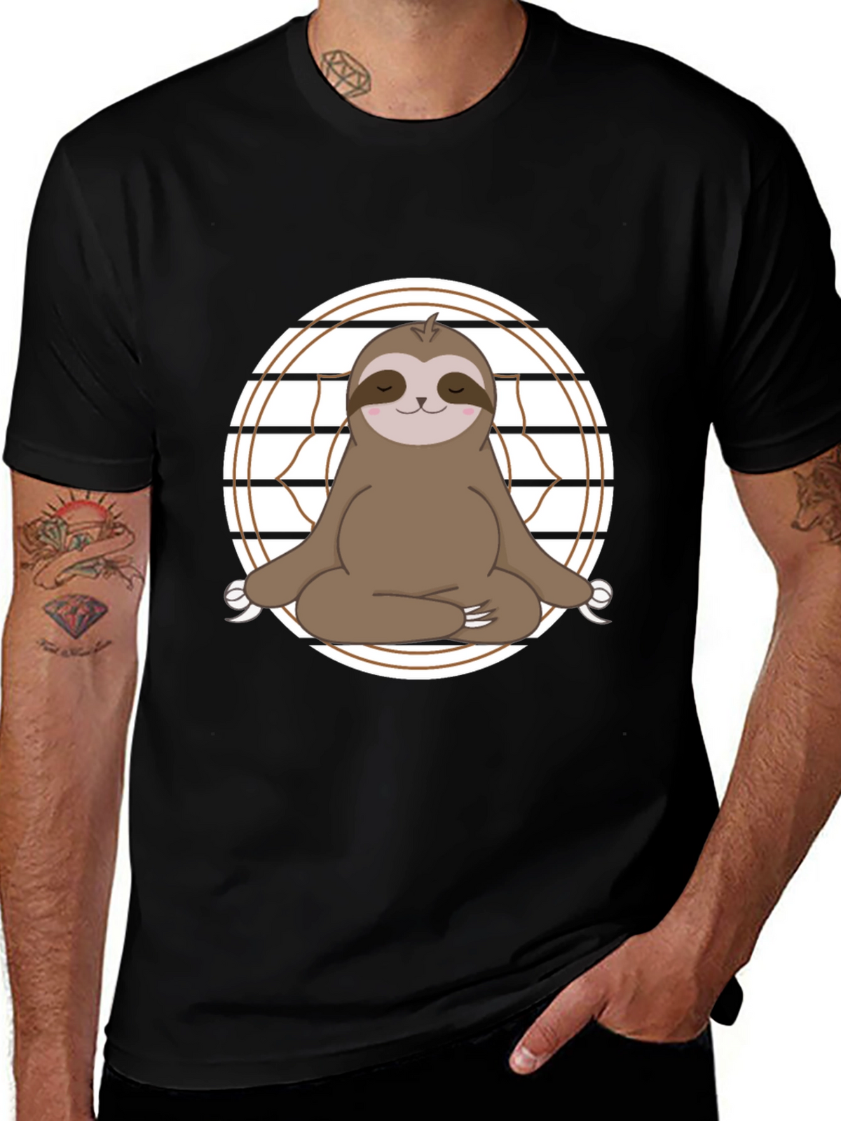 Yoga Sloth Graphic Tee - Relaxed Fit Cotton T-Shirt