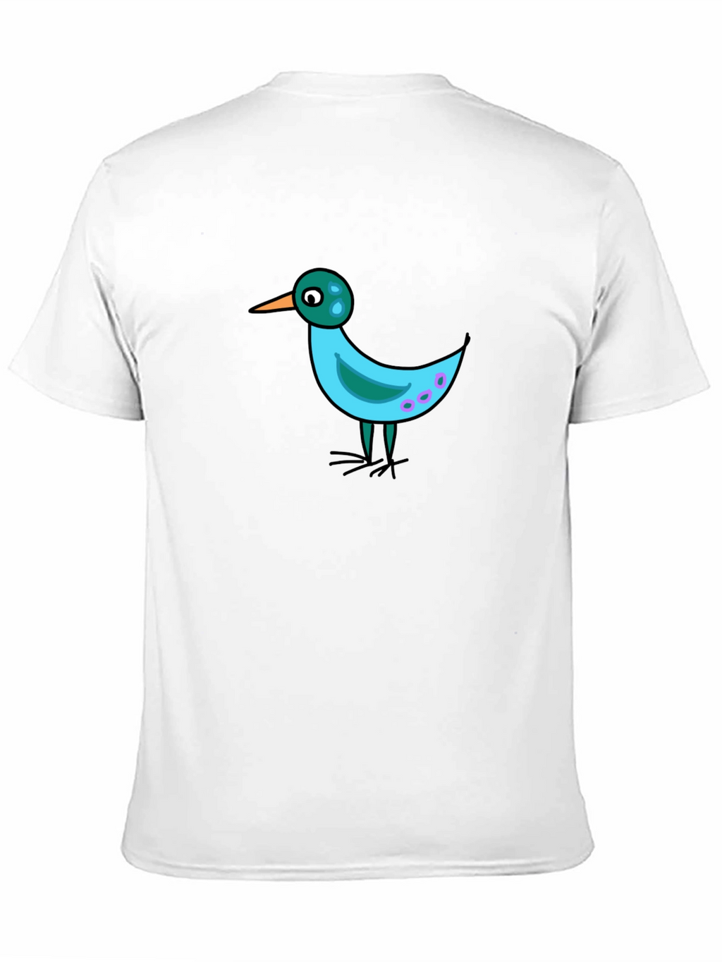 Whimsical Bird Graphic Tee - Black Casual Shirt
