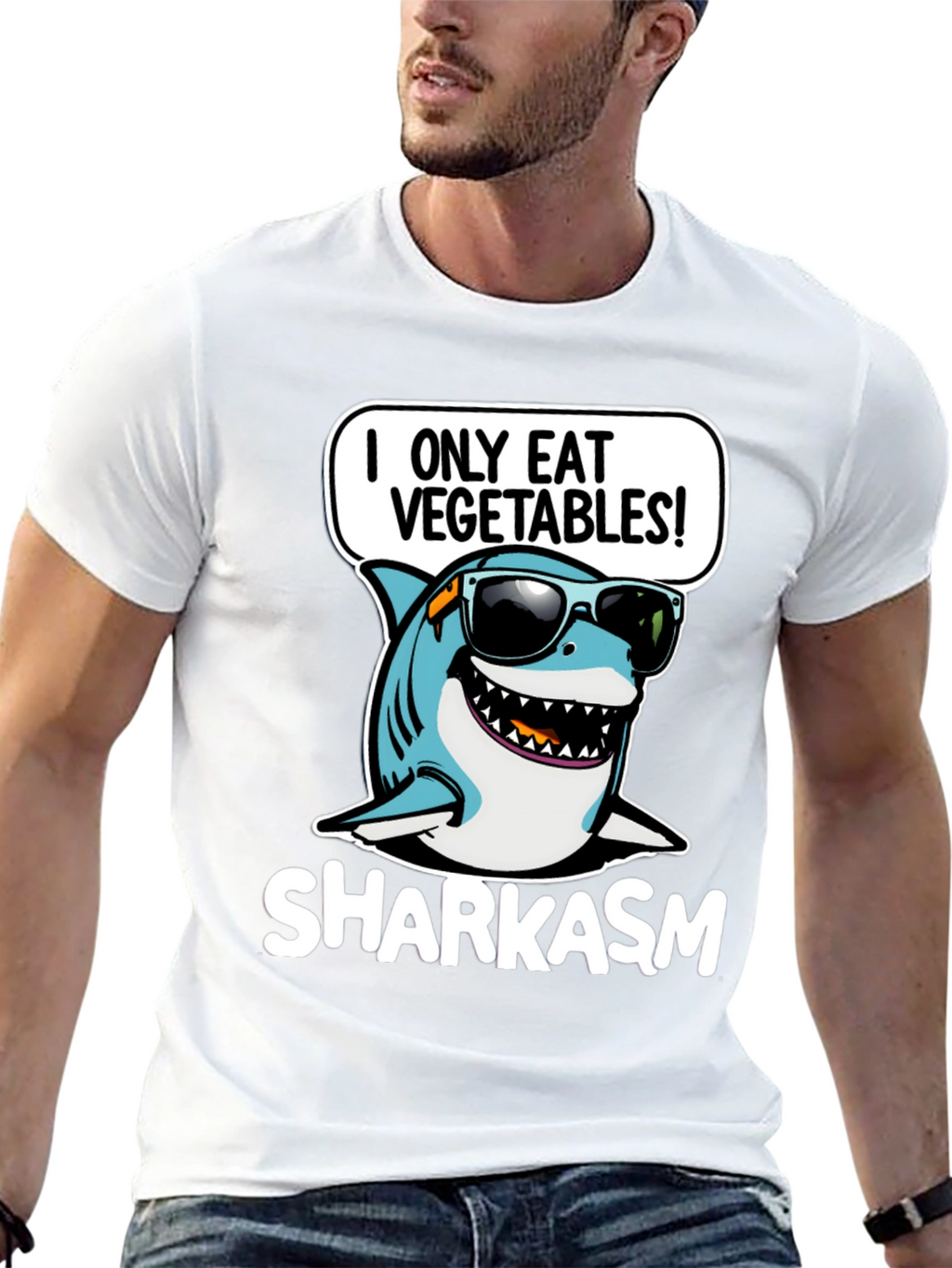 Sharkasm I Only Eat Vegetables T-Shirt