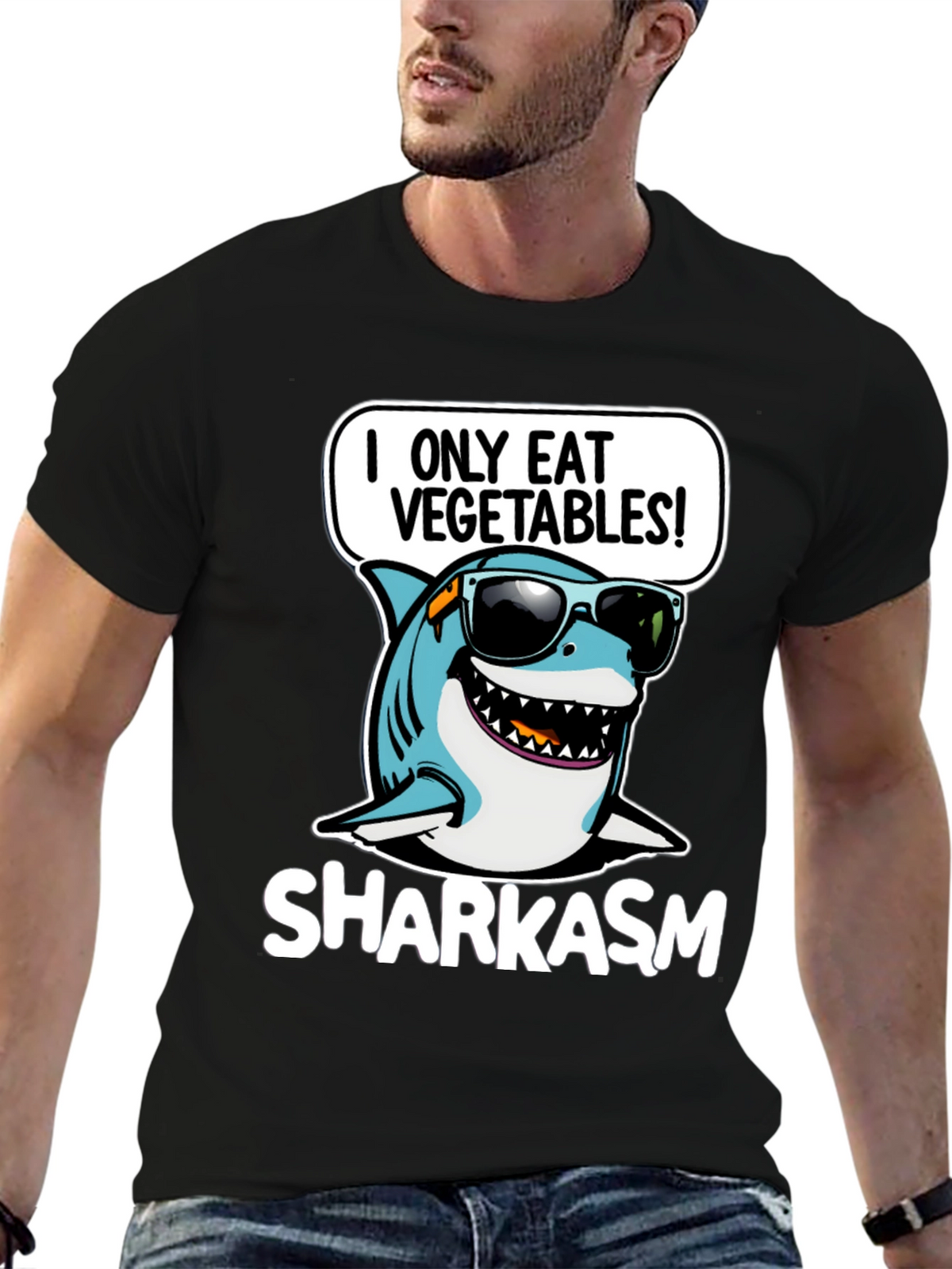 Sharkasm I Only Eat Vegetables T-Shirt