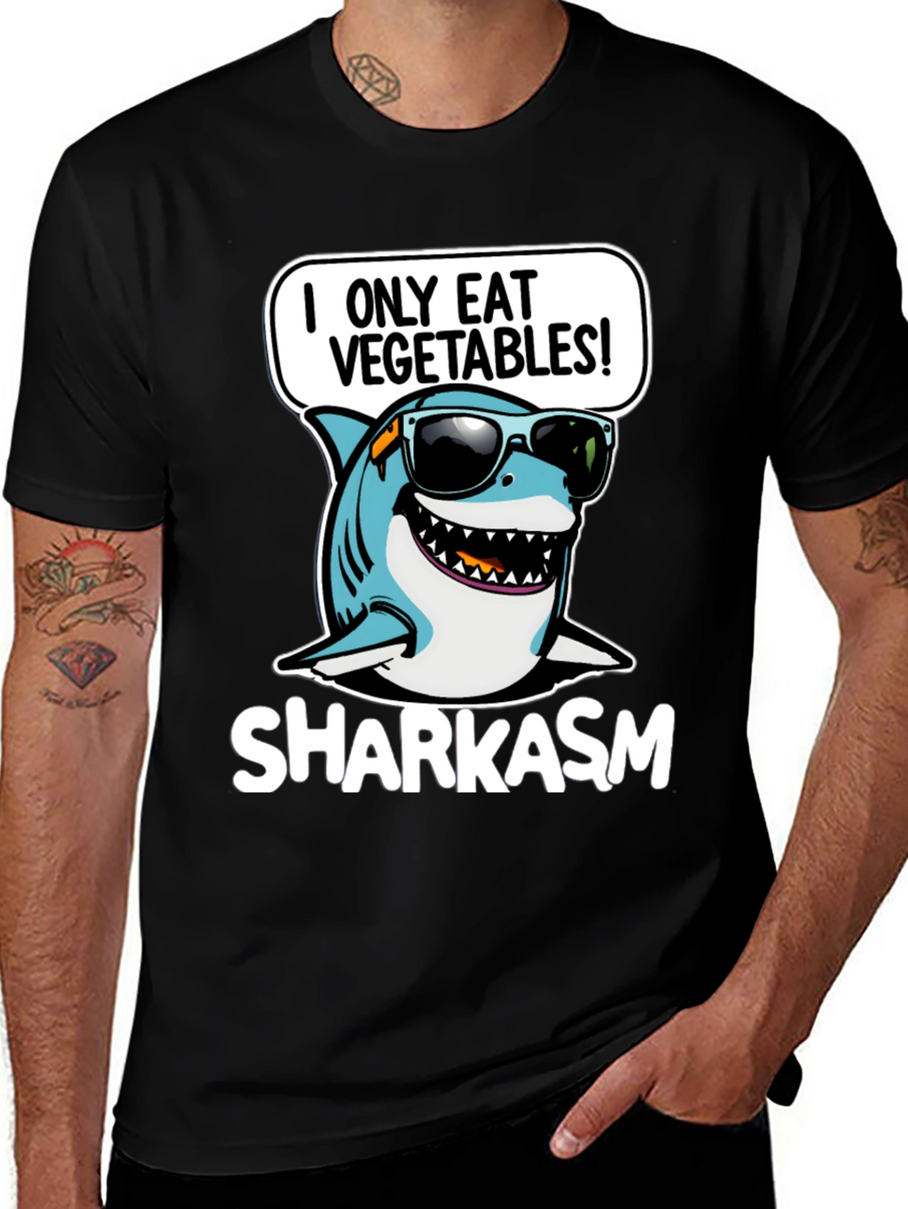 Sharkasm I Only Eat Vegetables T-Shirt