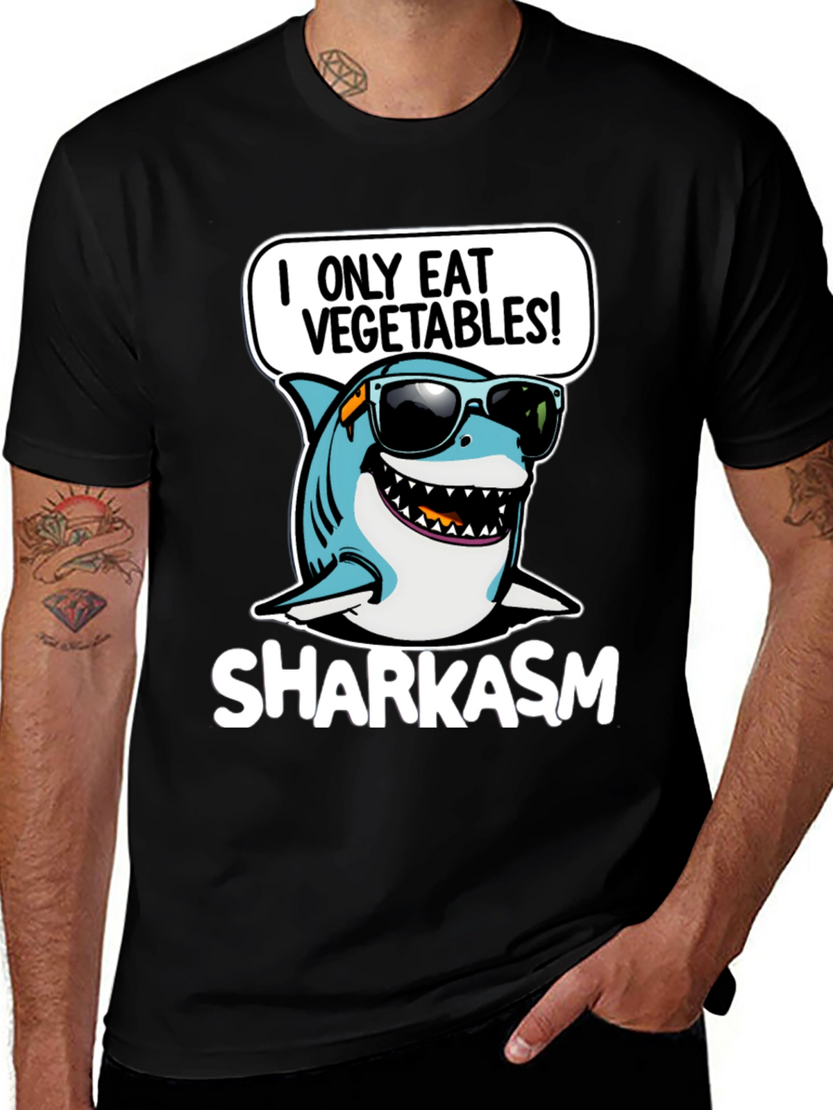 Sharkasm I Only Eat Vegetables T-Shirt